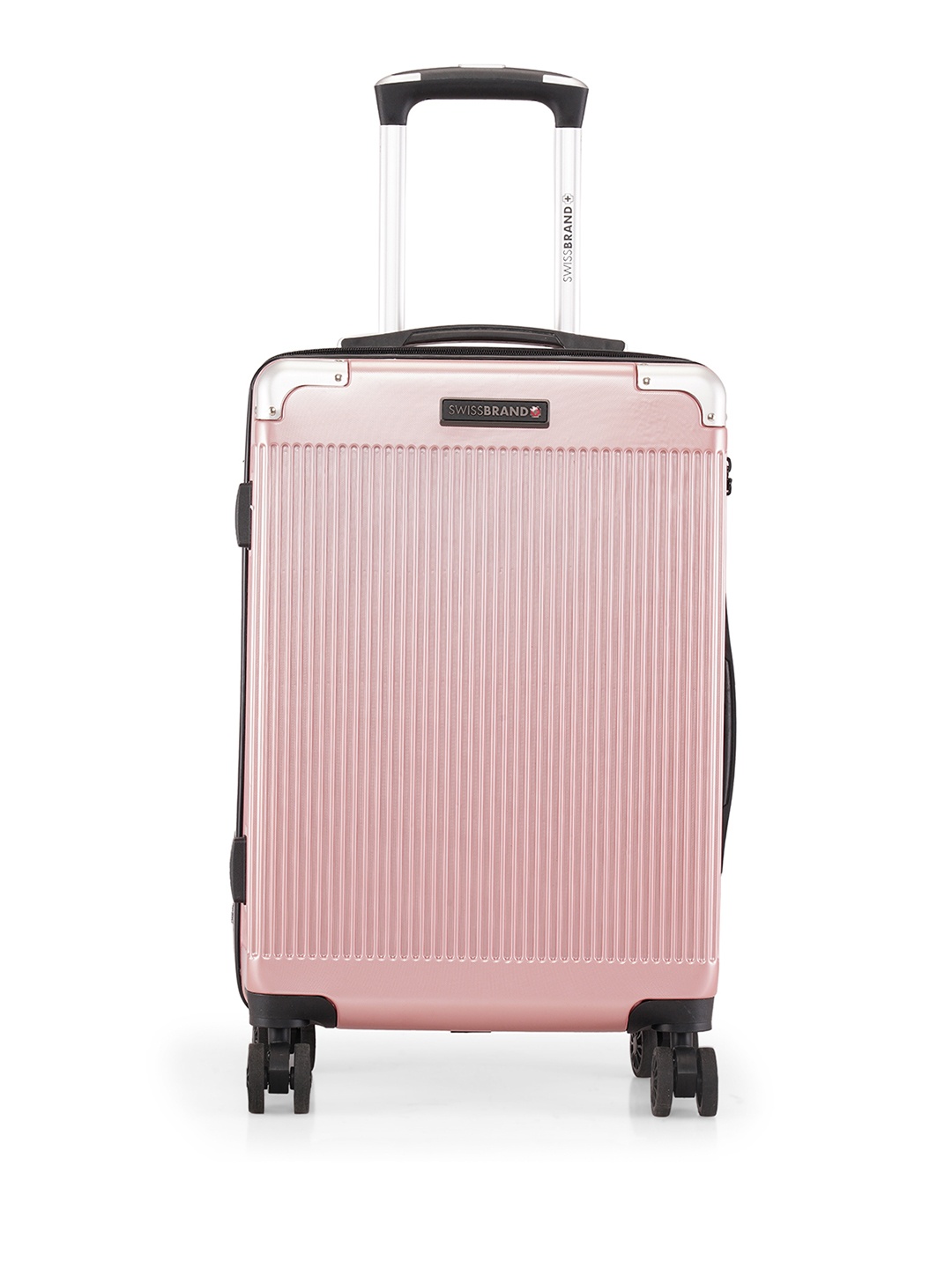 

SWISSBRAND Geneve Rose Hard Case 20 inch Cabin Trolley Bag, Rose gold