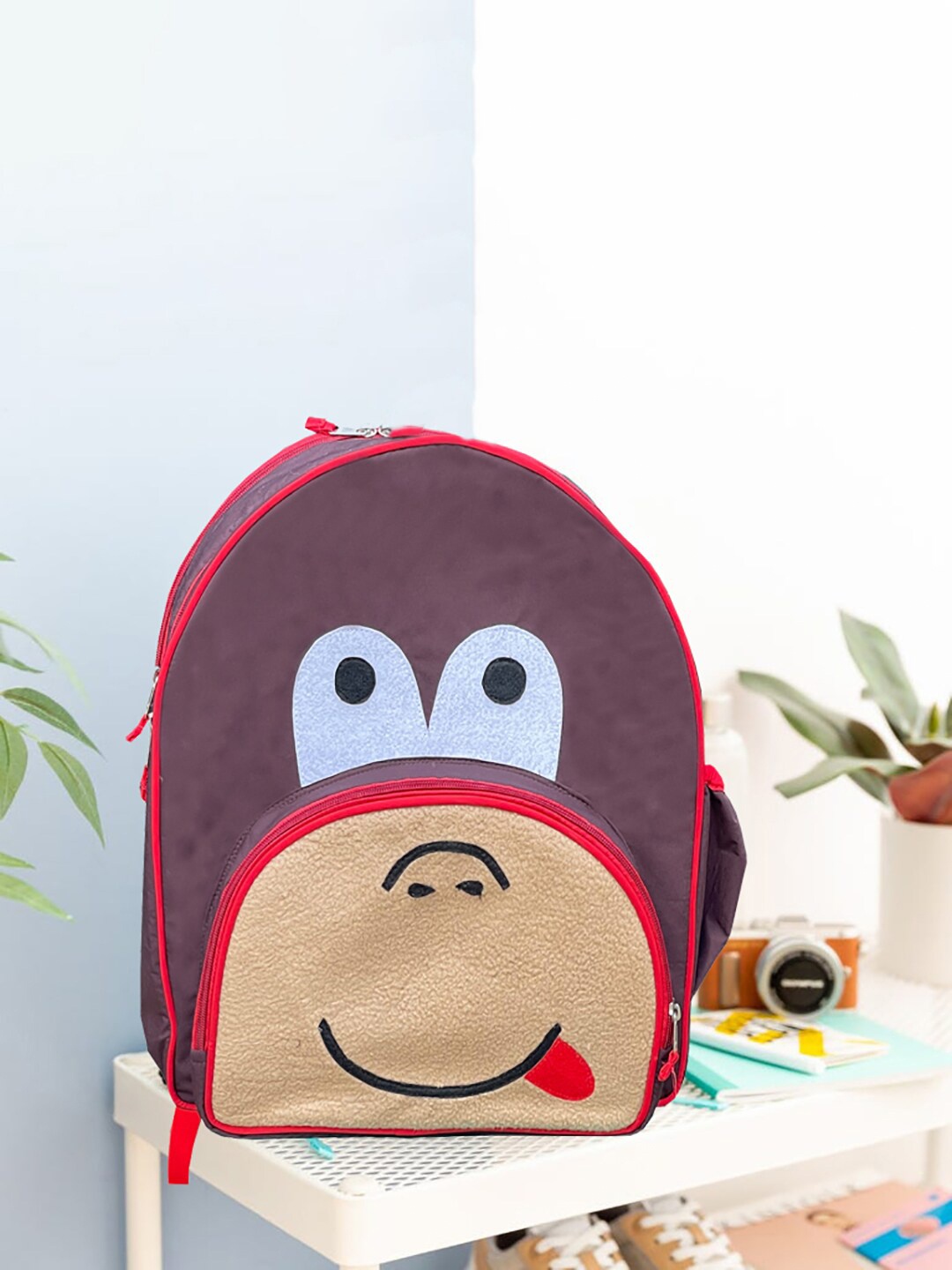 

YK Unisex Kids Brown & Red Applique Backpack