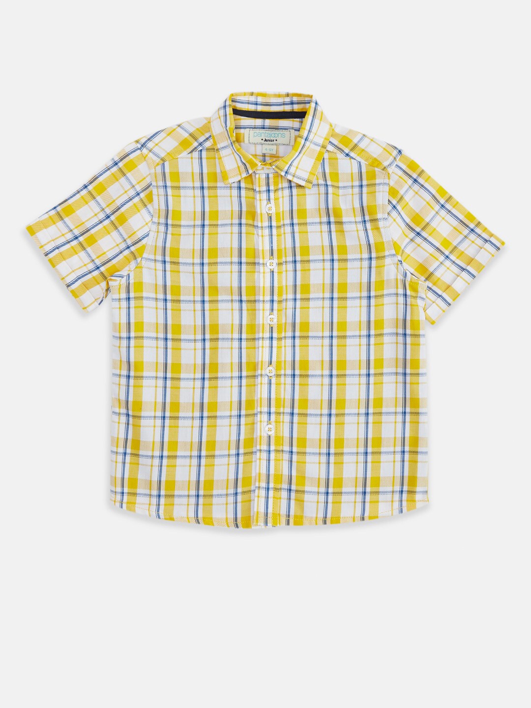 

Pantaloons Junior Boys Yellow Checked Cotton Casual Shirt