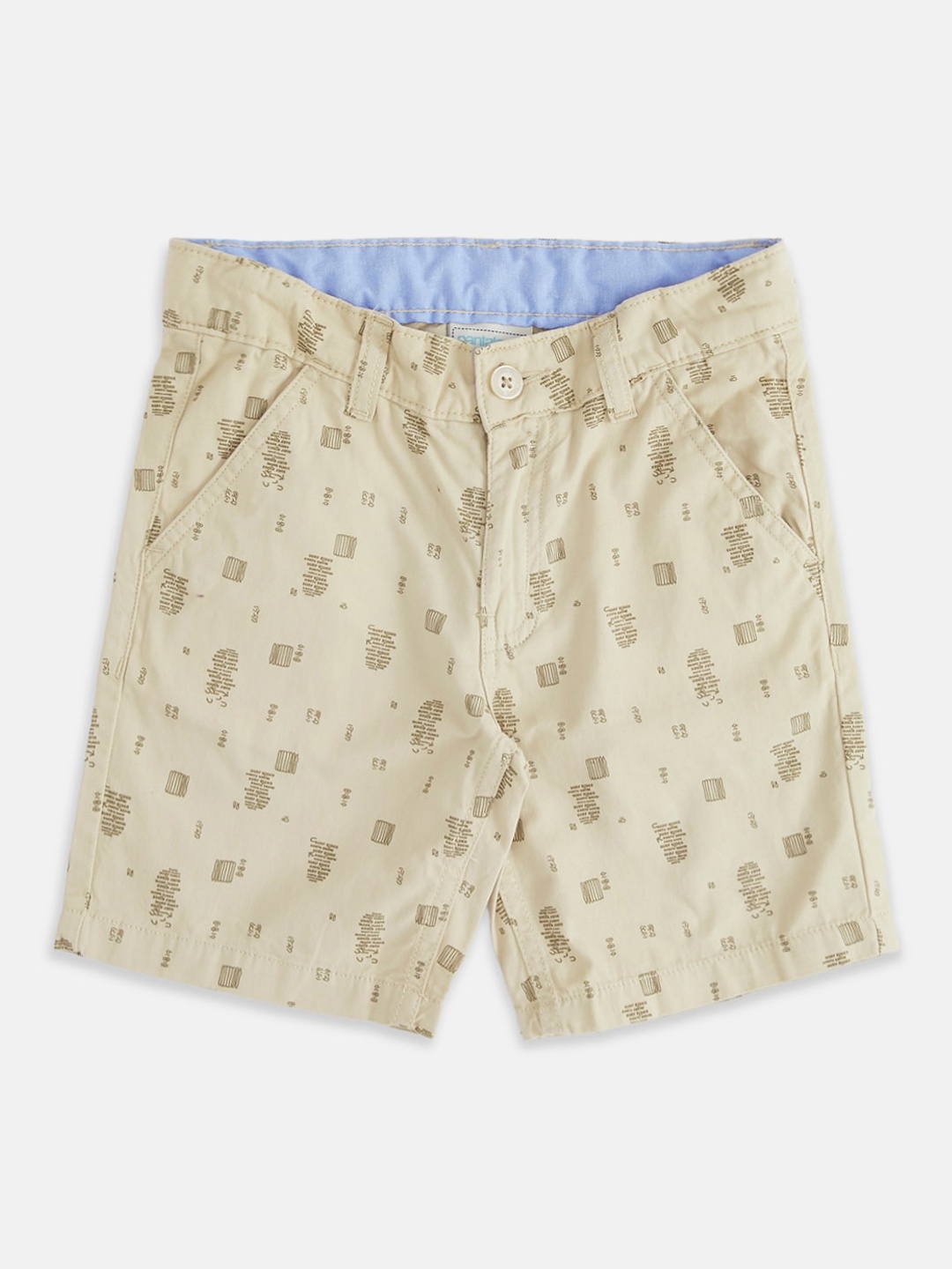 

Pantaloons Junior Boys Beige Printed Cotton Shorts