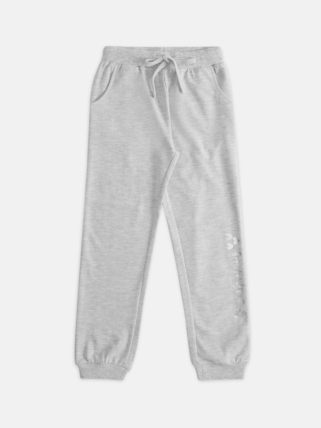 

Pantaloons Junior Girls Grey Melange Solid Track Pants
