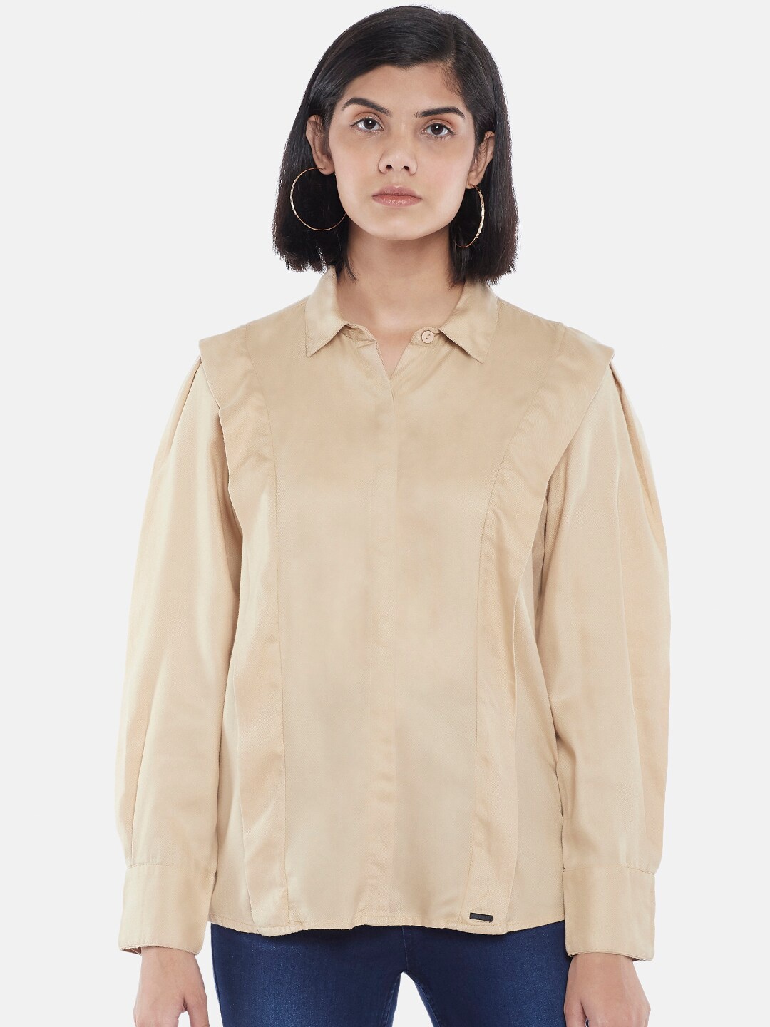 

SF JEANS by Pantaloons Women Beige Casual Shirt