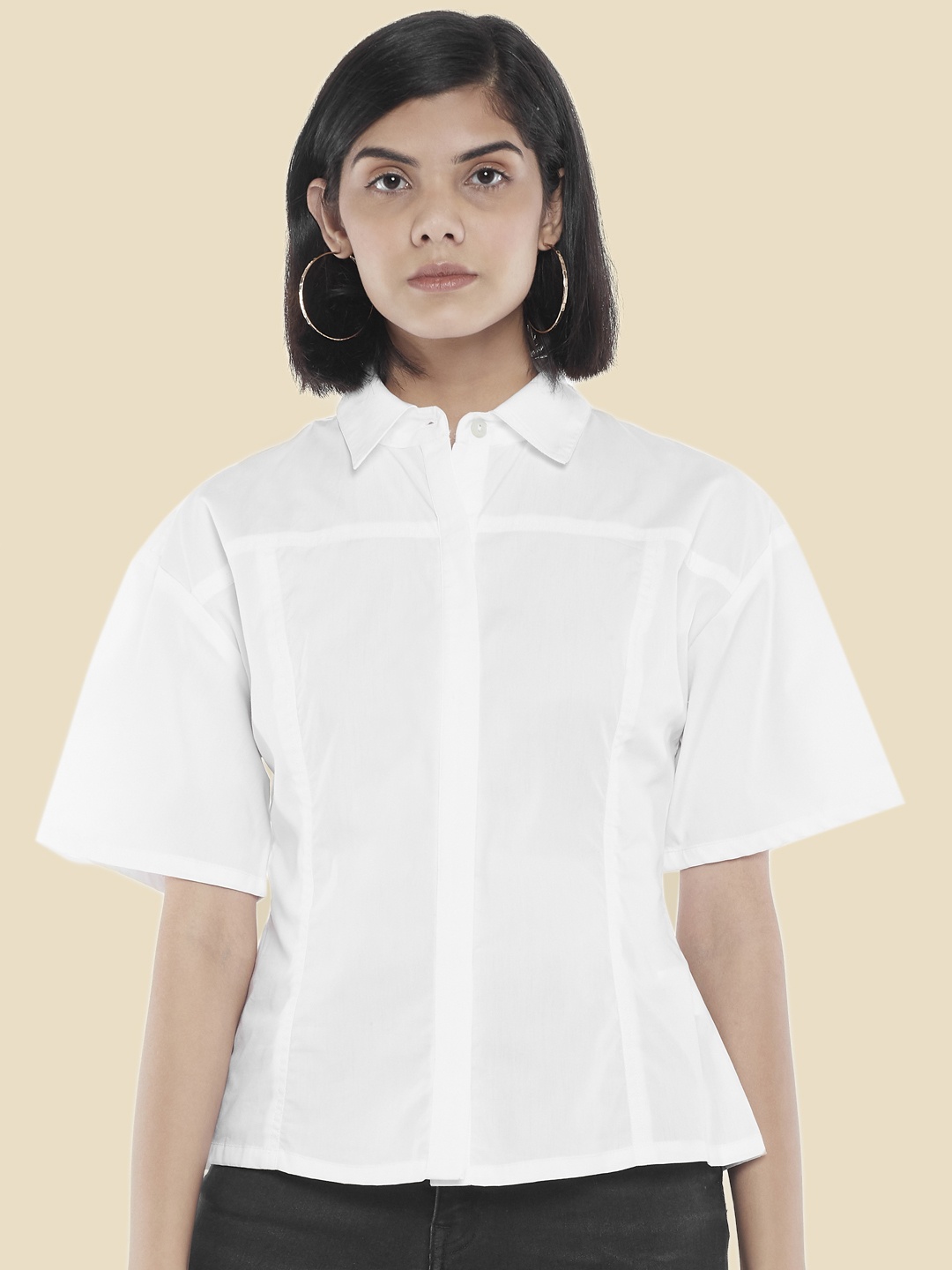 

SF JEANS by Pantaloons Women White Casual Shirt