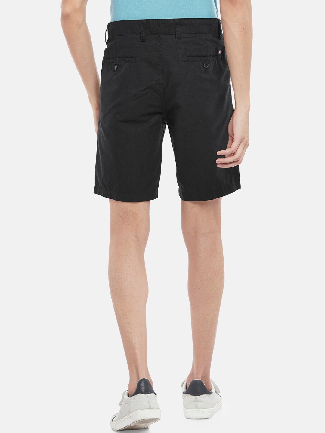 

BYFORD by Pantaloons Men Black Cotton Linen Shorts