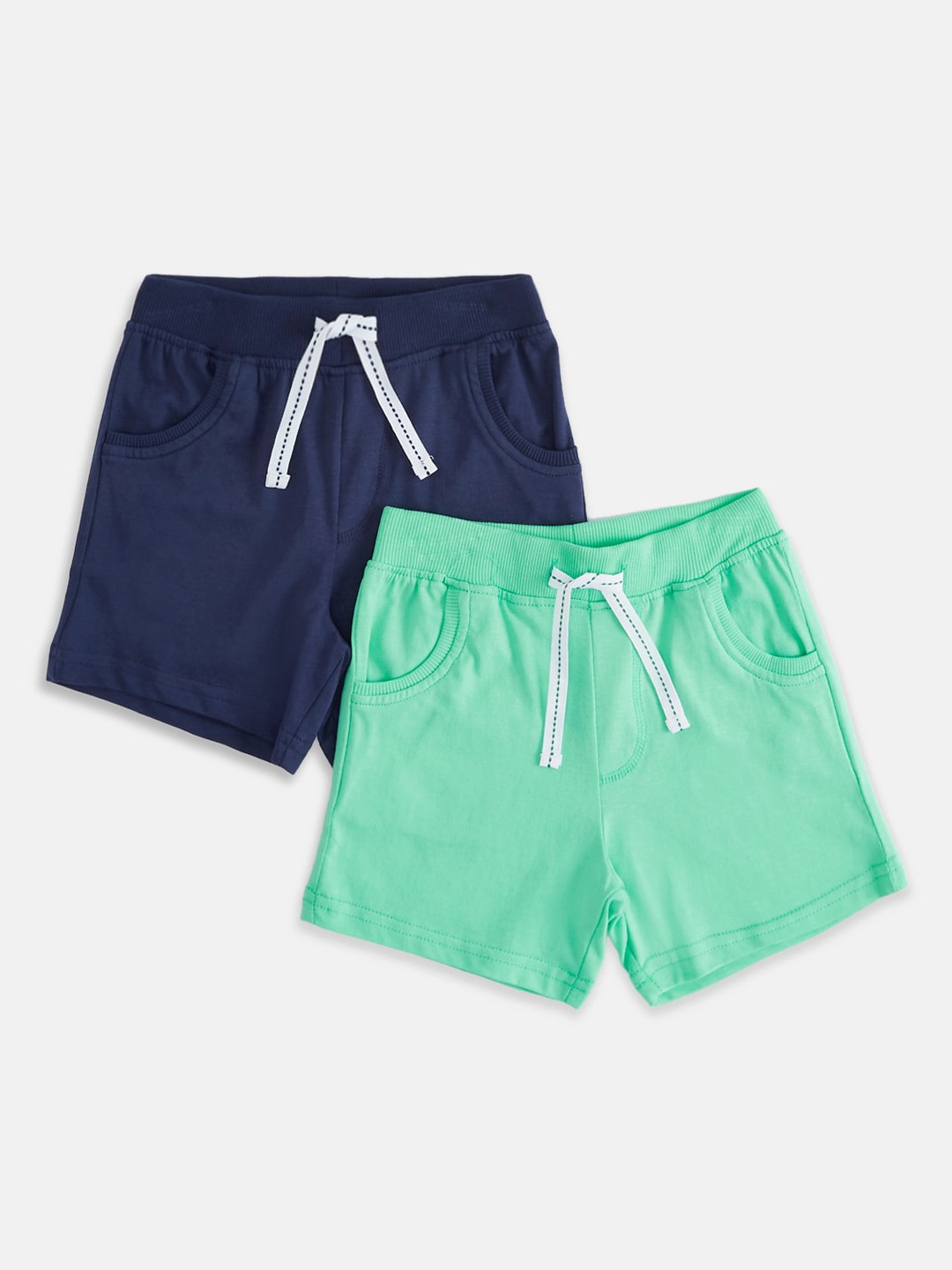 

Pantaloons Baby Boys Pack of 2 Cotton Shorts, Green