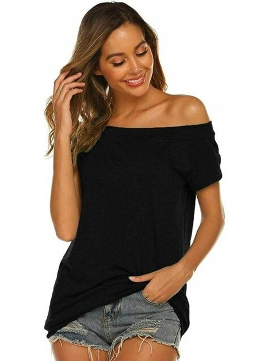 

La Aimee Women Stylish Black Solid Top
