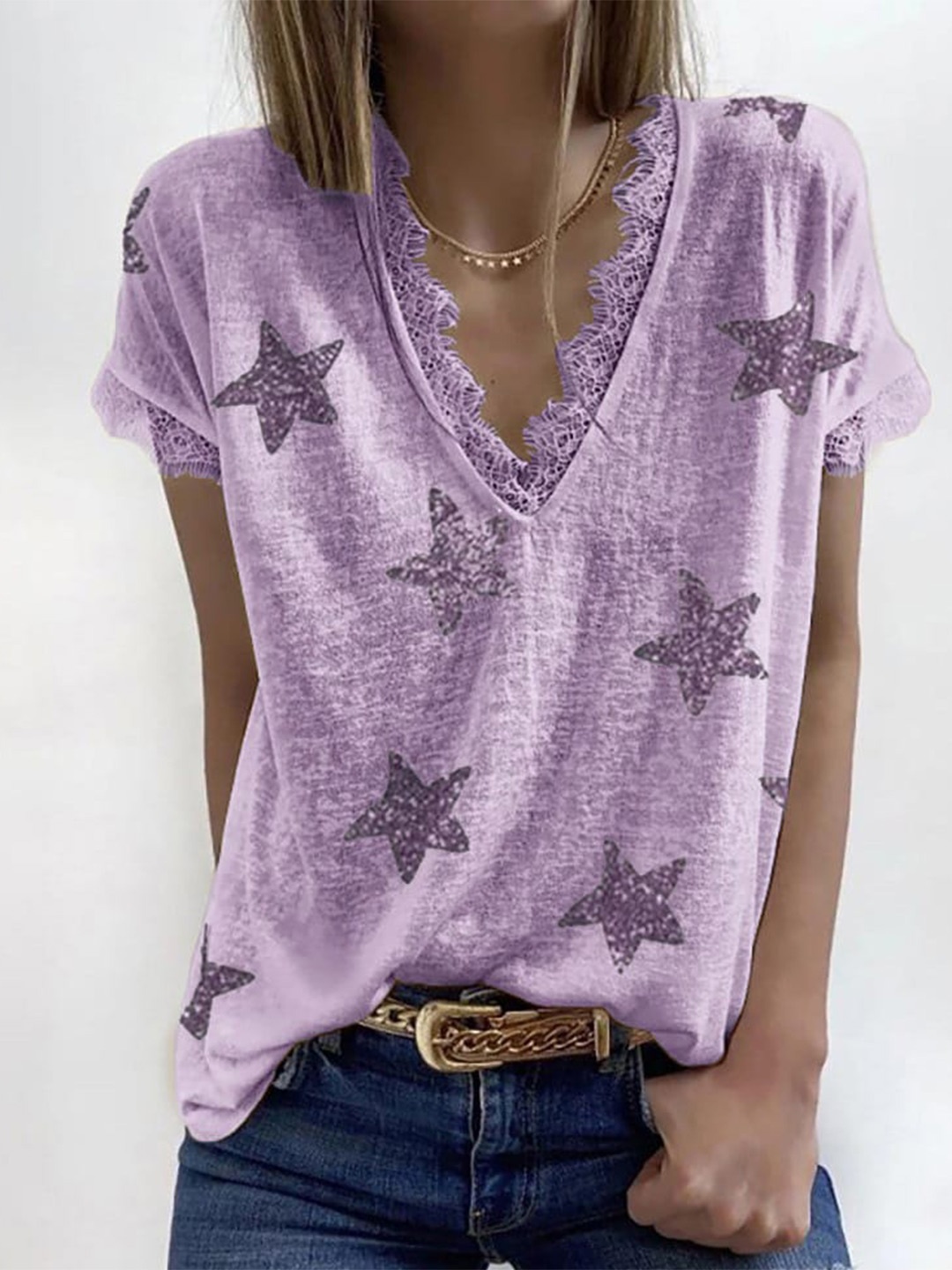 

La Aimee Purple Printed Top