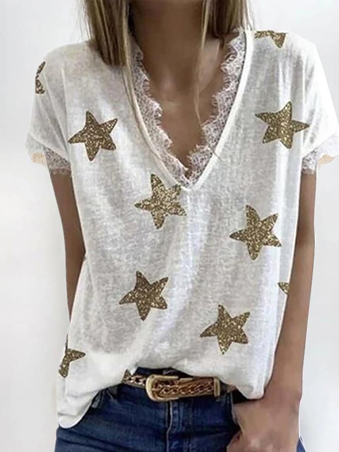 

La Aimee White Printed Top