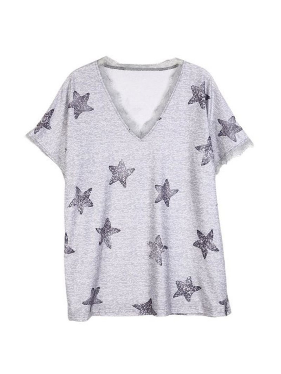 

La Aimee Grey Geometric Print Blouson Top