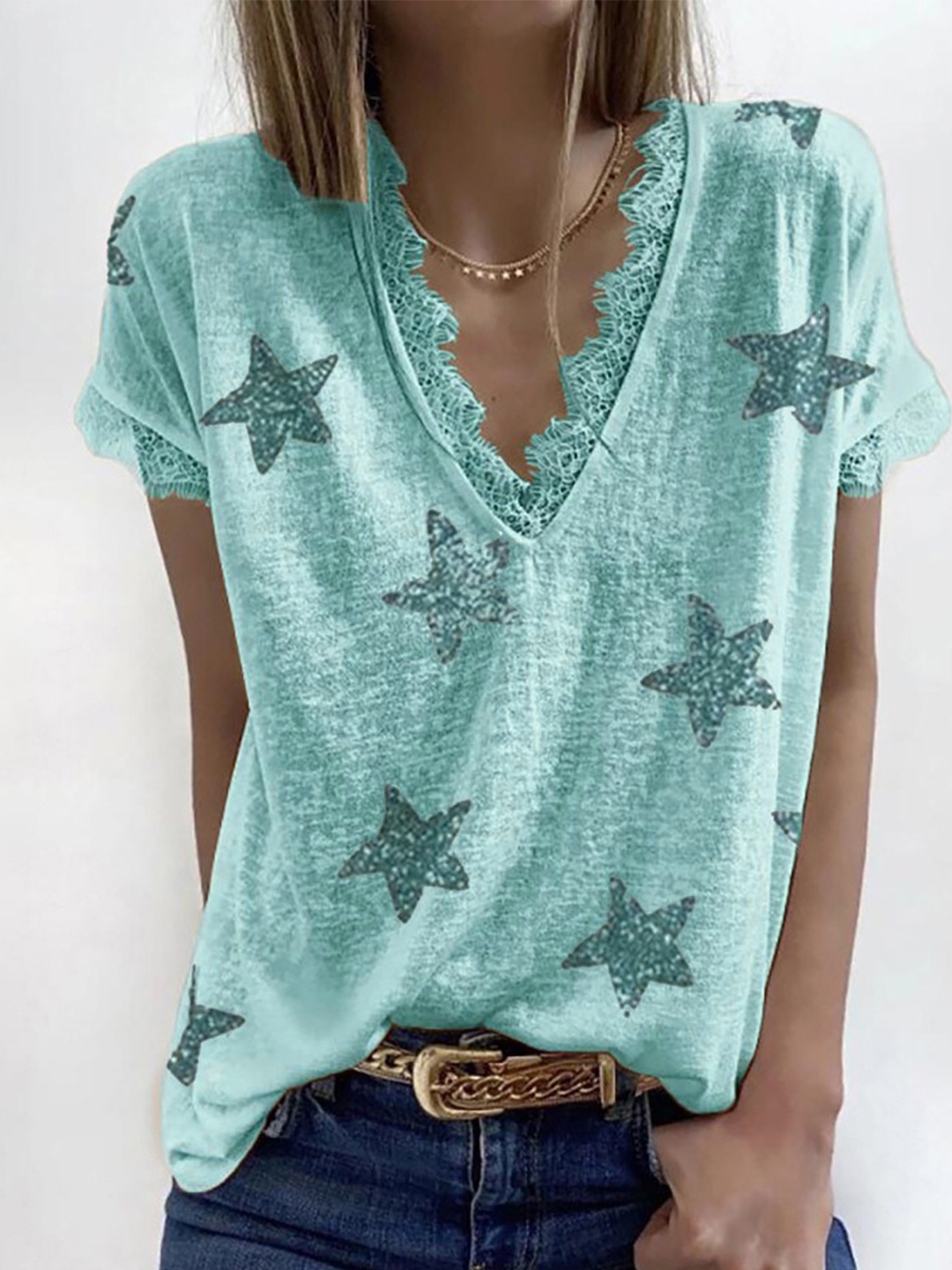 

La Aimee Women Gorgeous Green Floral Top