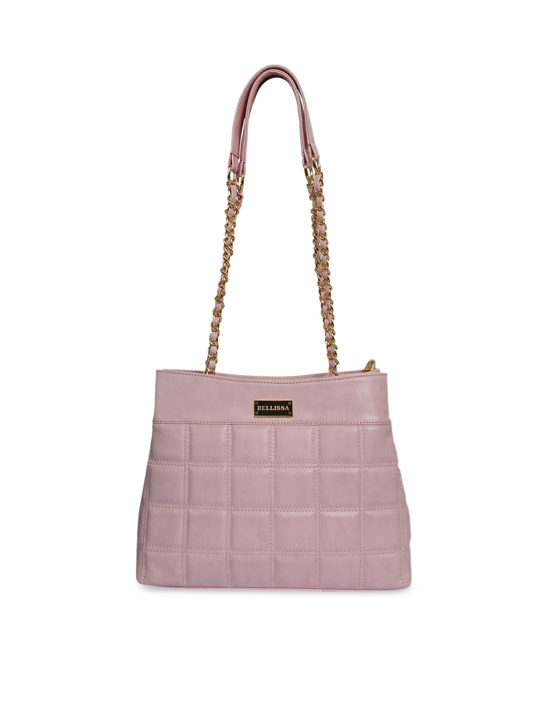 

Bellissa Pink PU Structured Shoulder Bag with Quilted
