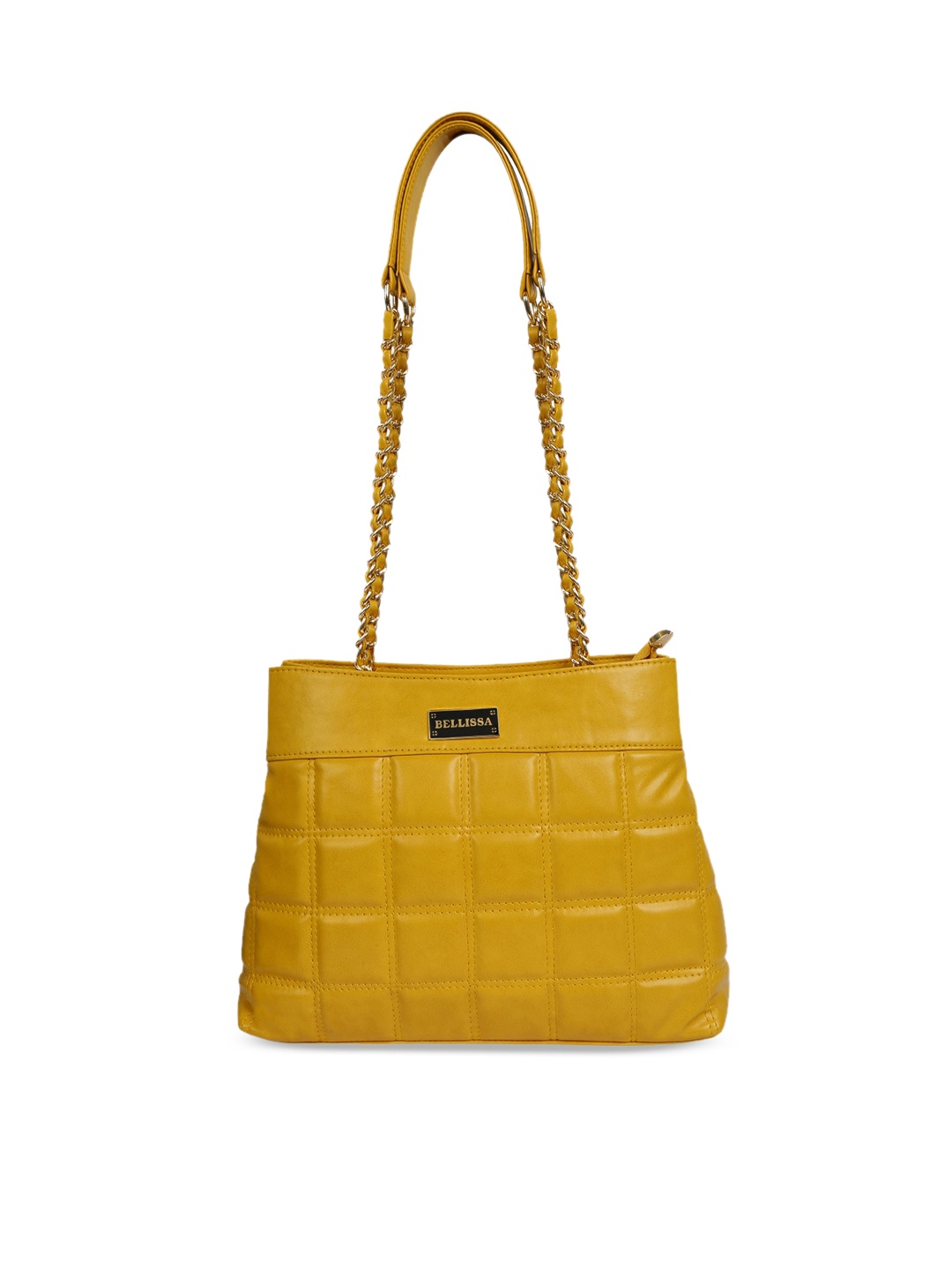 

Bellissa Mustard PU Structured Sling Bag with Quilted