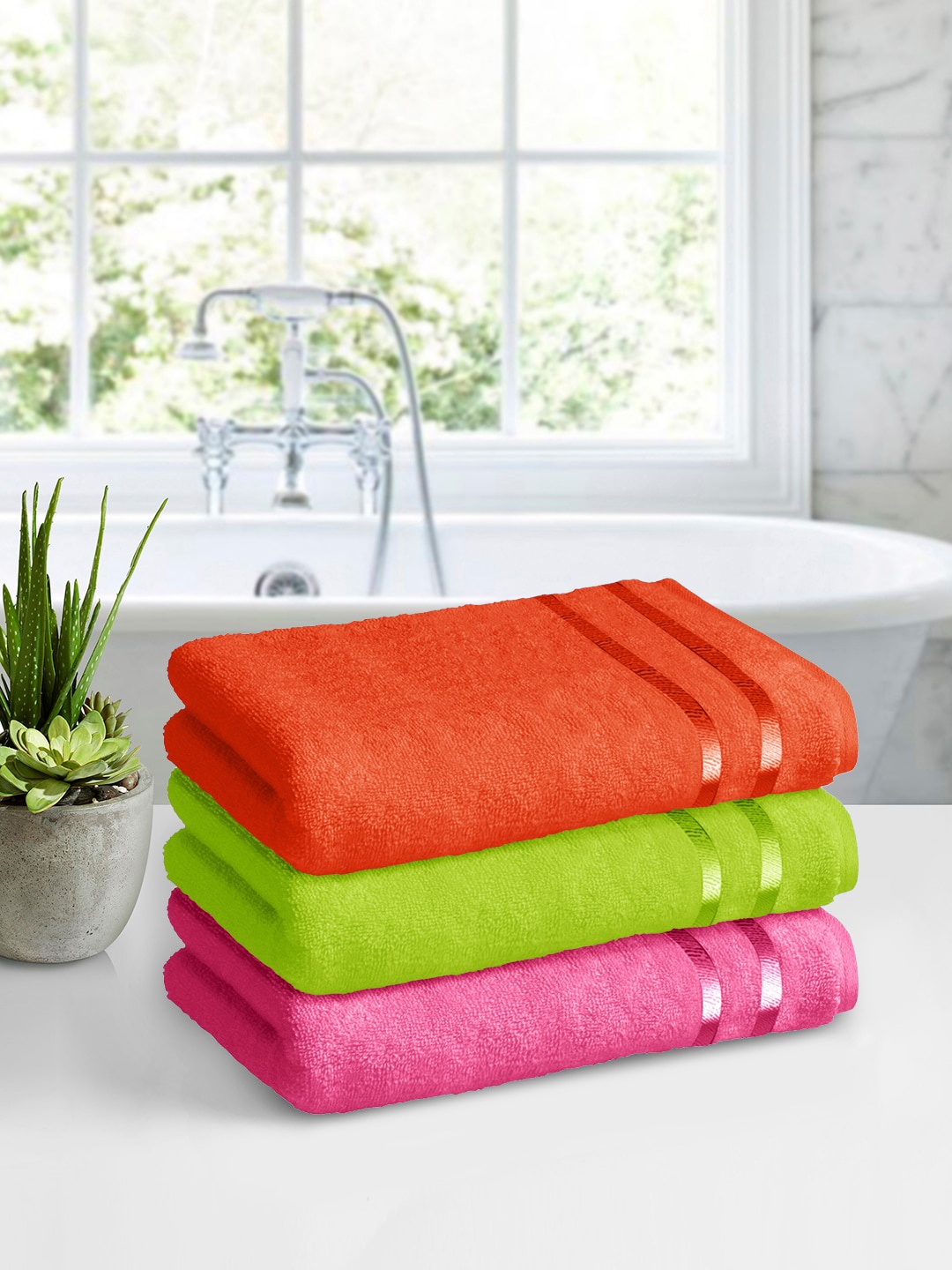

Story@home Unisex Set of 3 450 GSM Pure Cotton Bath Towels, Pink