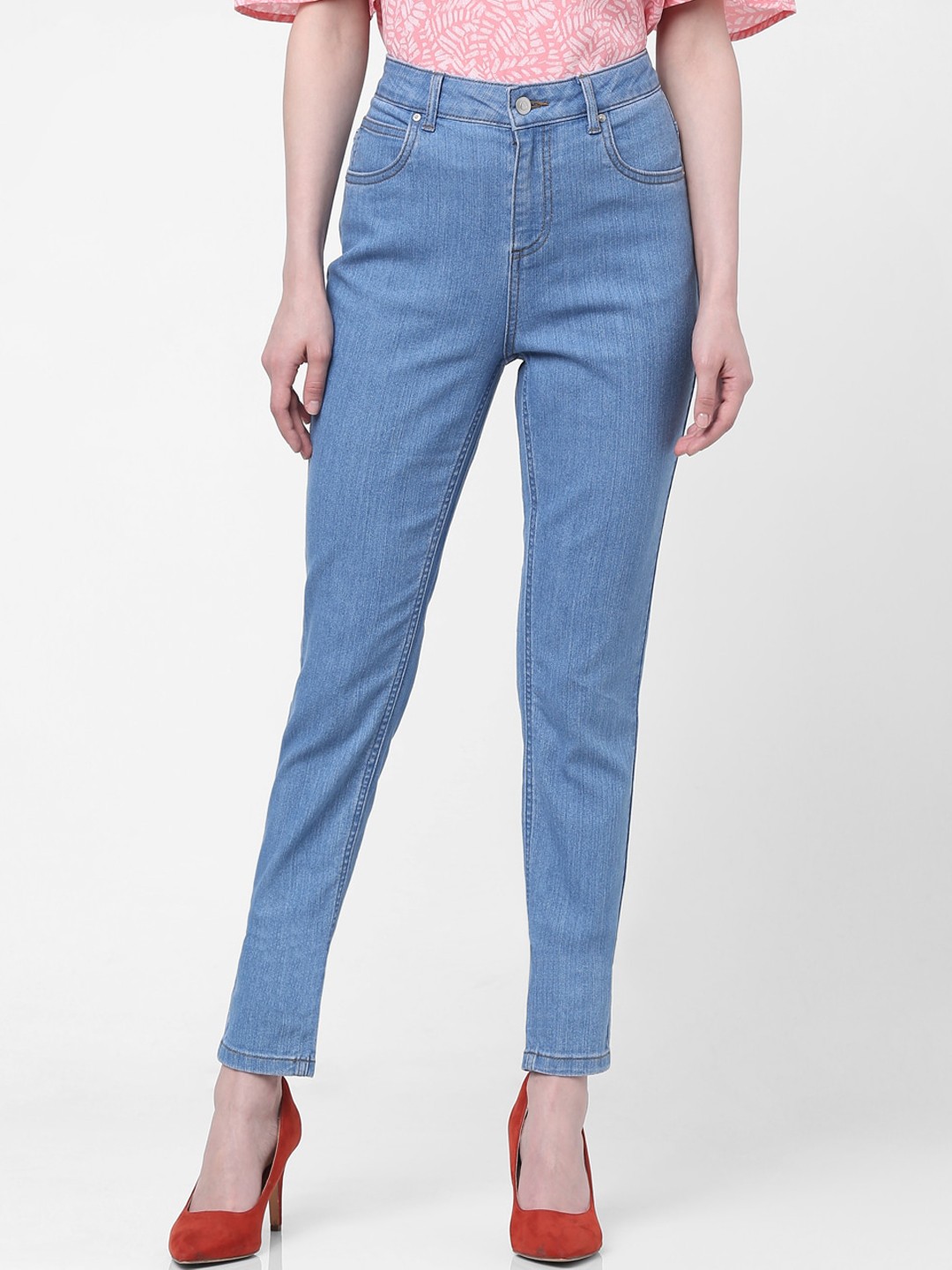 

Vero Moda Women Blue Slim Fit High-Rise Jeans