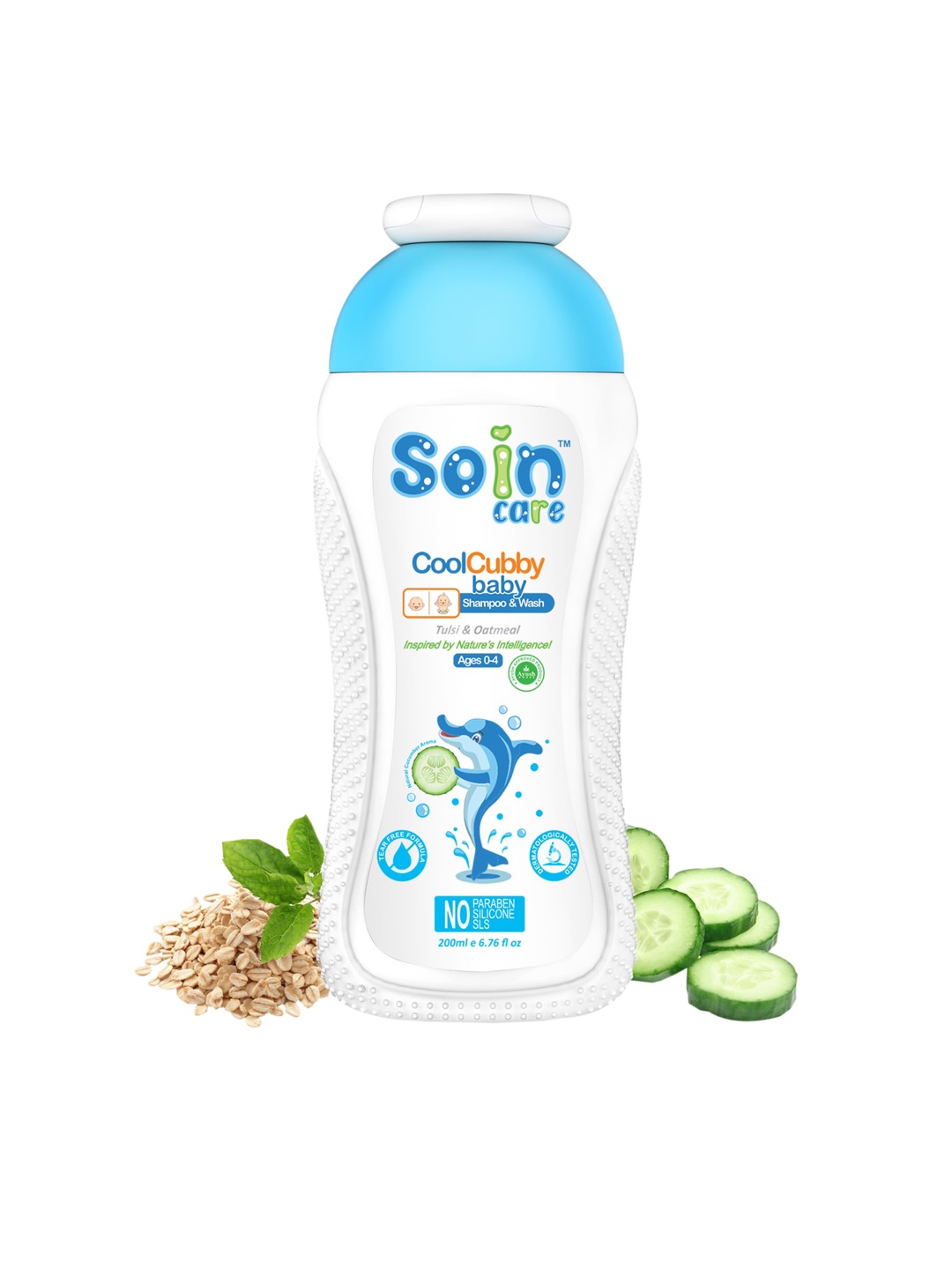 

SOIN CARE Kids Cool Cubby Gentle Shampoo & Wash with Tulsi & Oatmeal - 200 ml, White