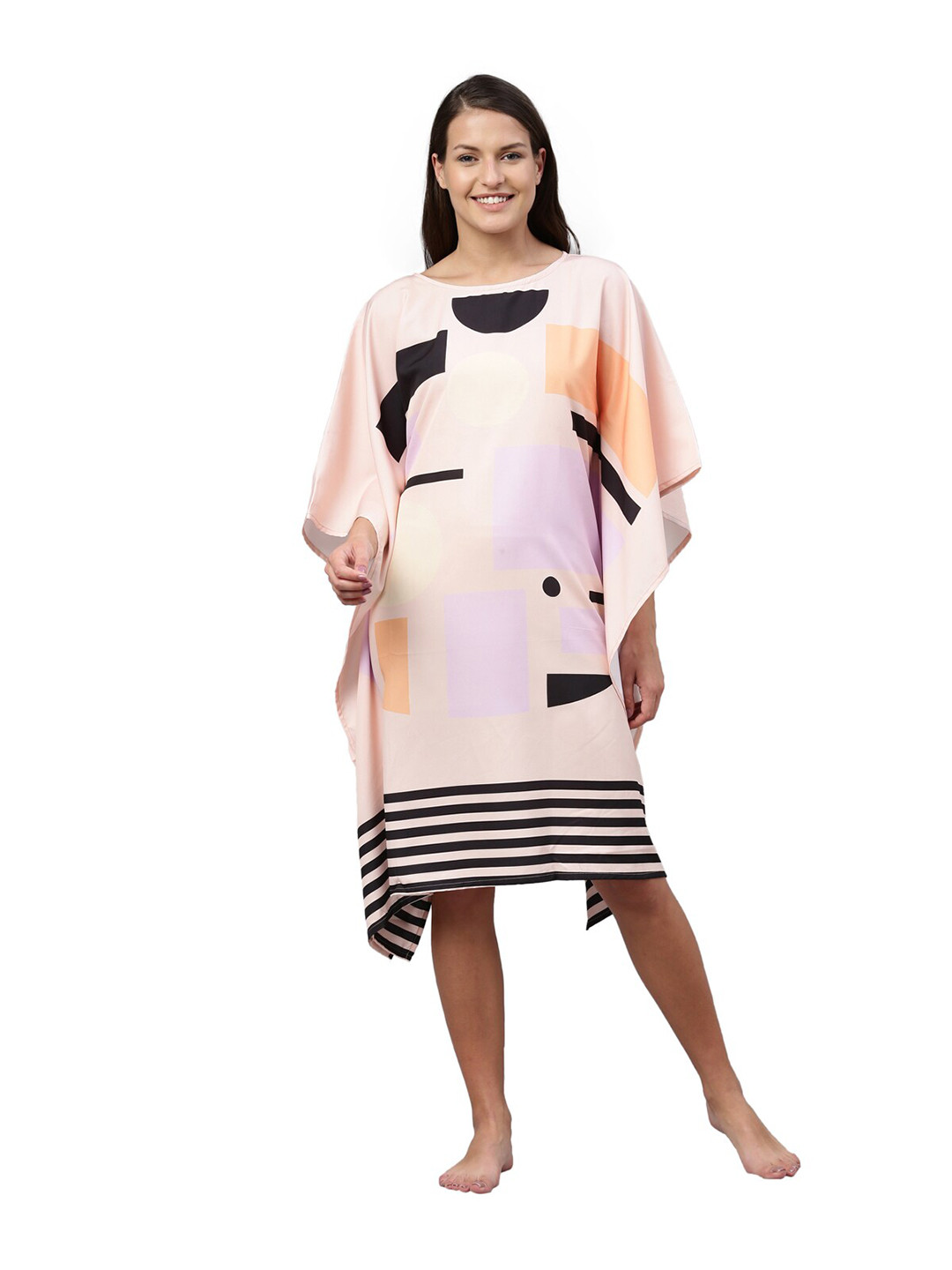 

Bailey sells Women Black Printed Round Neck Kaftan Nightdress
