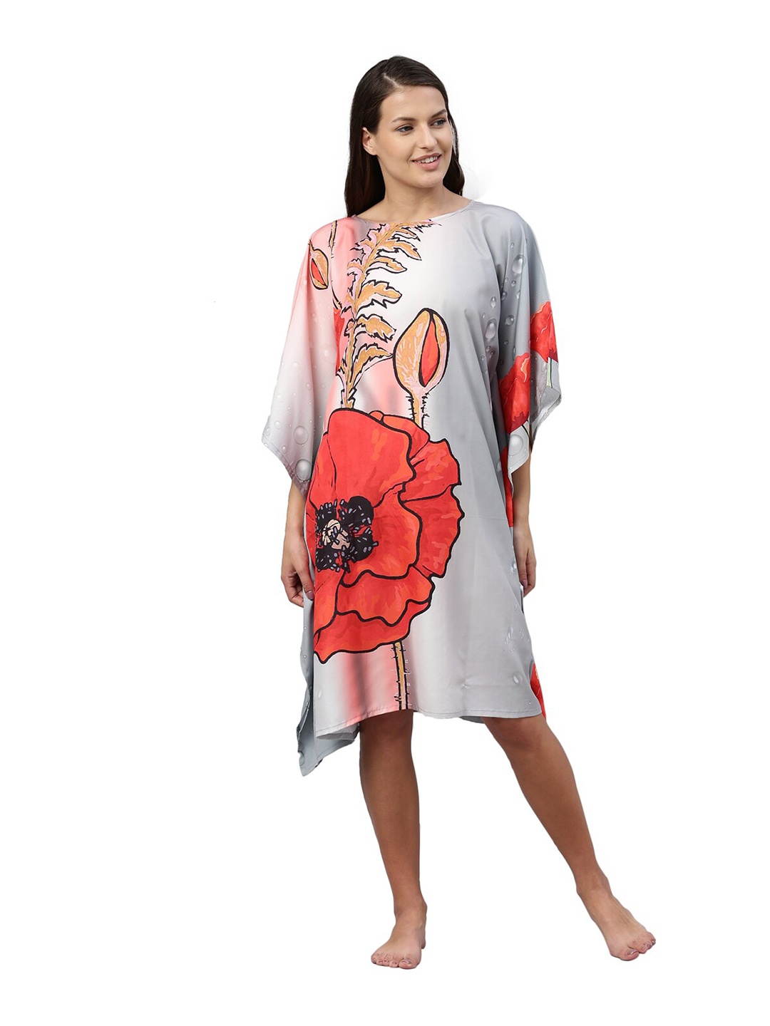 

Bailey sells Women Grey Printed Boat Kaftan Nightdress