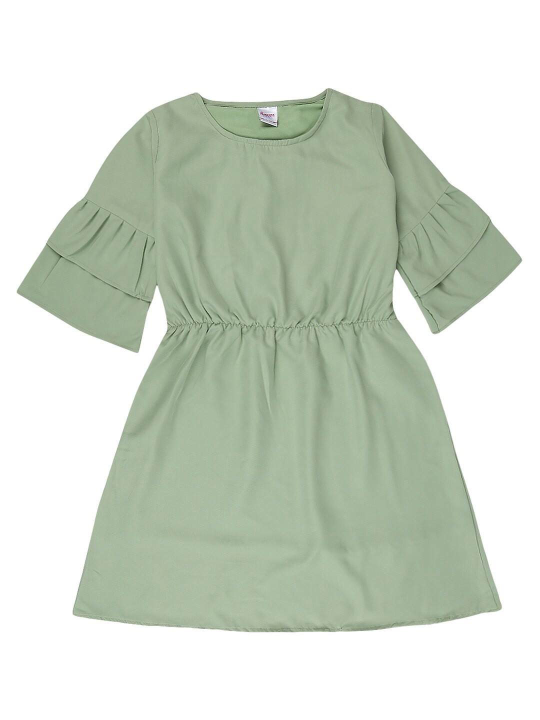 

V-Mart Girls Green Georgette A-Line Dress