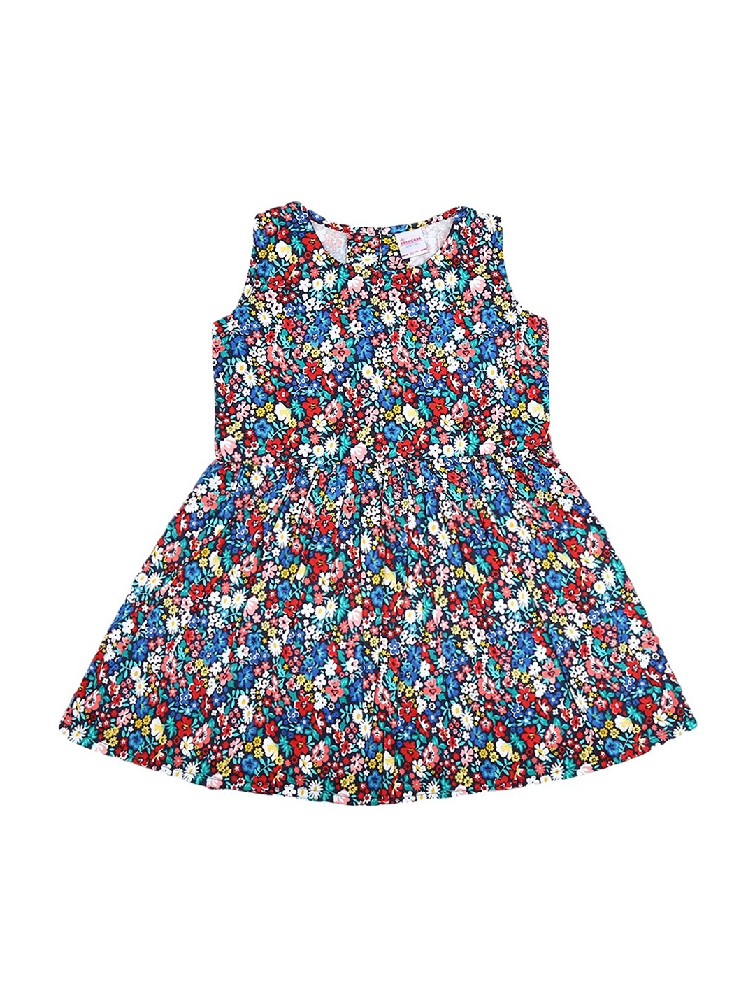 

V-Mart White & Blue Floral Georgette A-Line Dress