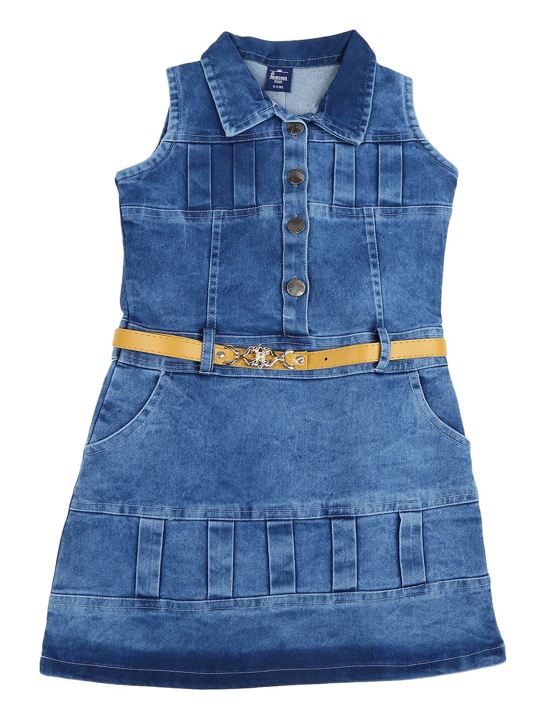 

V-Mart Blue Georgette A-Line Denim Dress