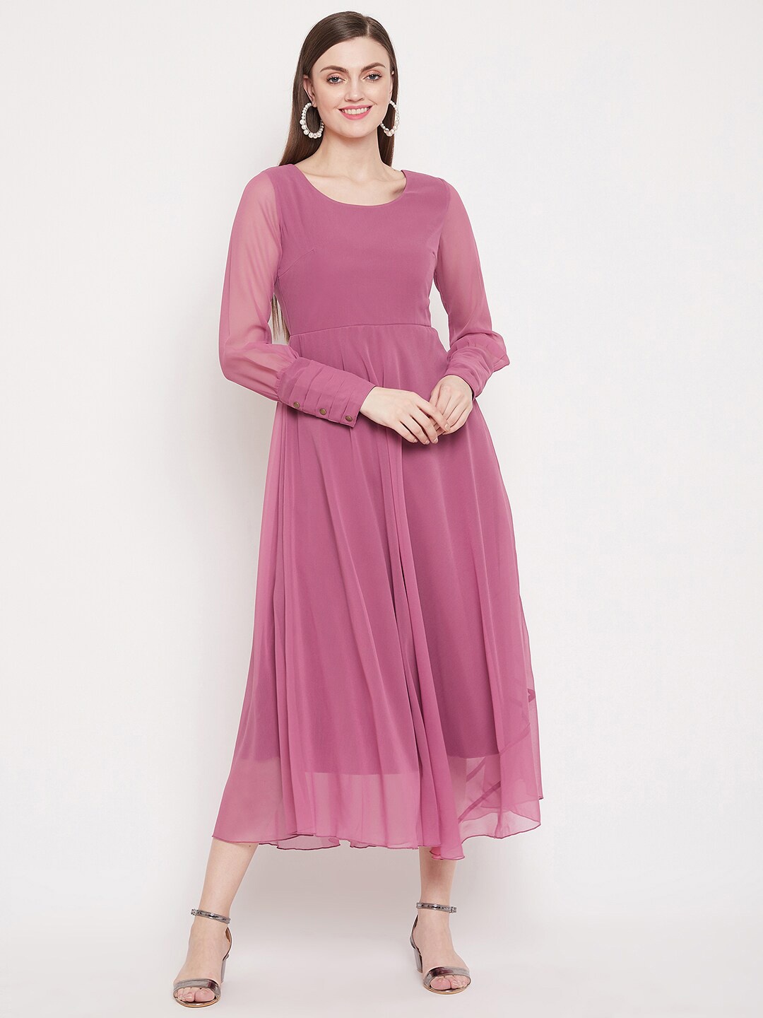

HELLO DESIGN Pink Georgette Maxi Dress