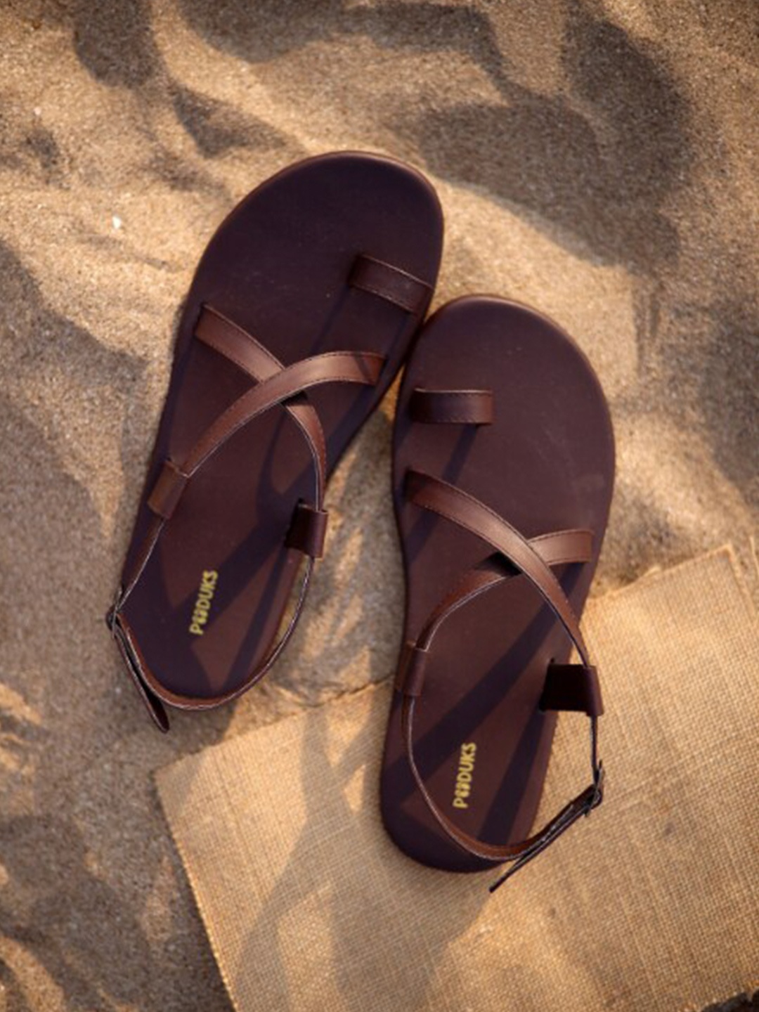 

Paaduks Men Comfort Cushioned Sandals, Brown