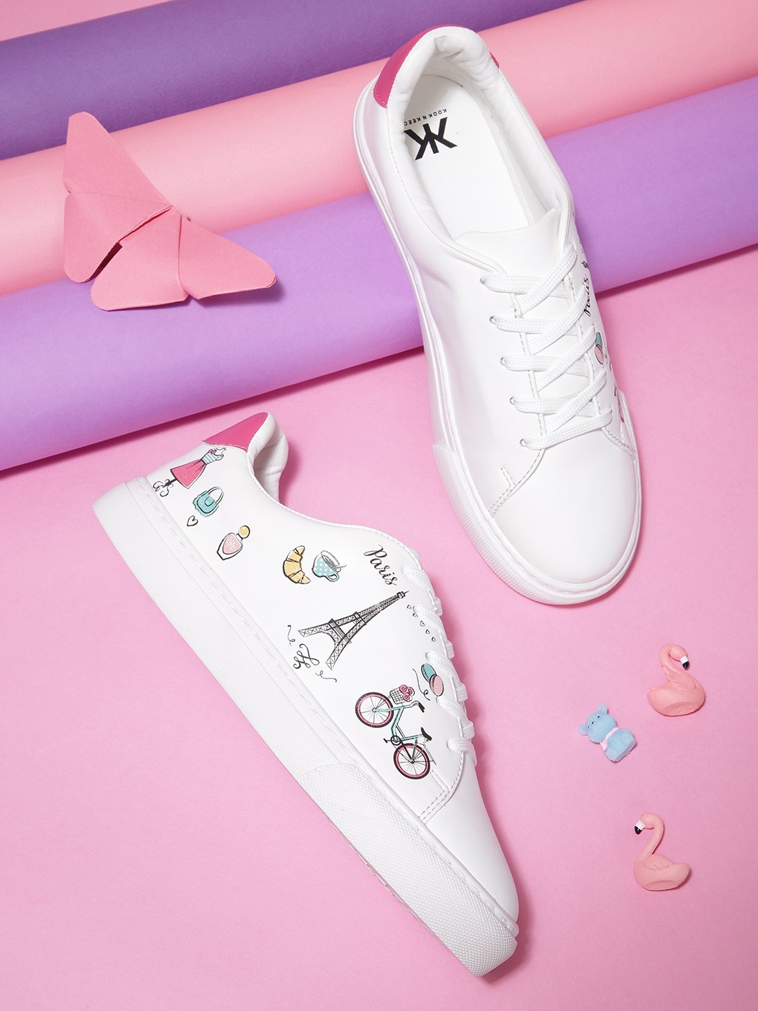 

Kook N Keech Women Printed Sneakers, White