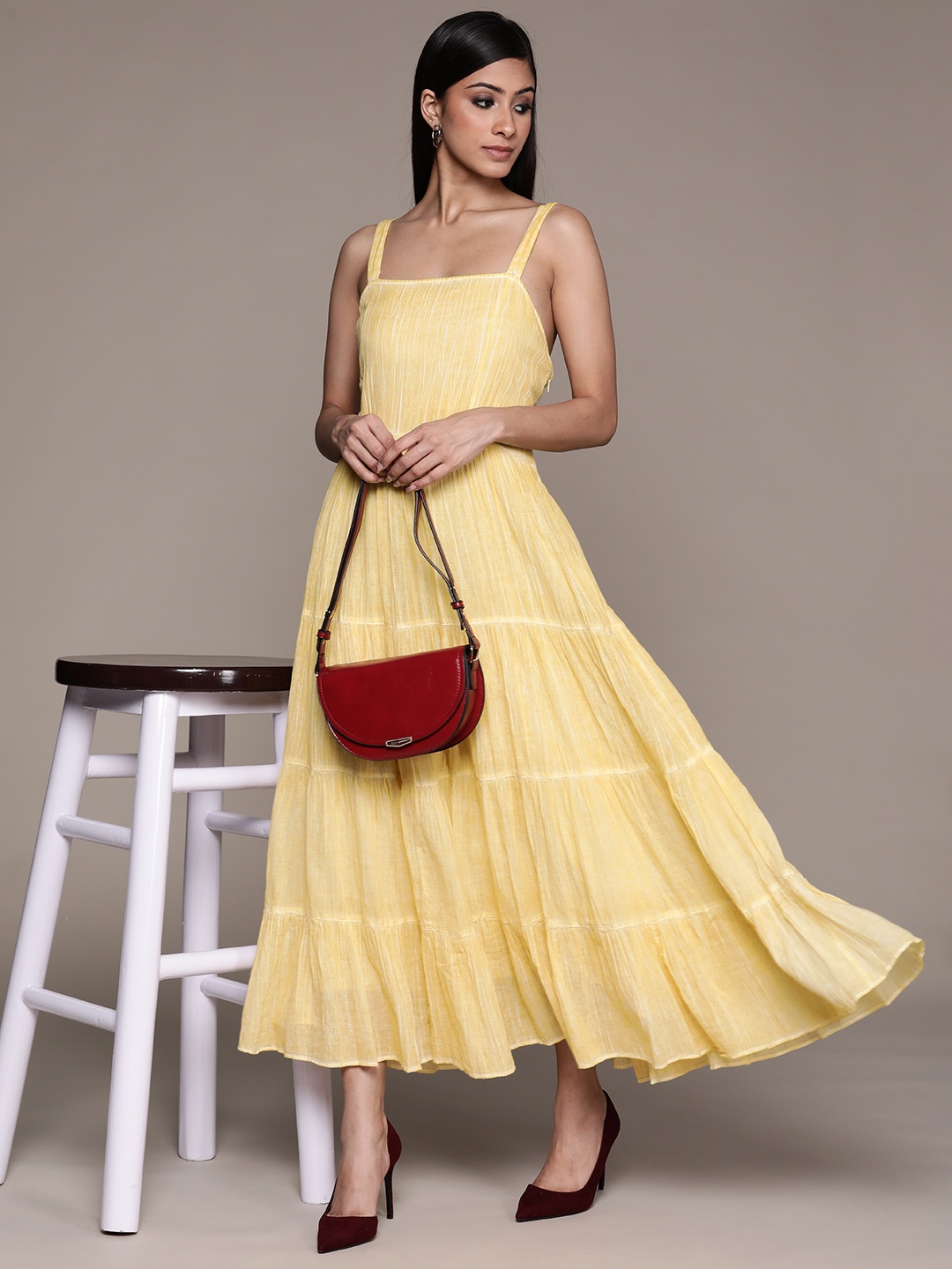 

Label Ritu Kumar Yellow Ethnic Maxi Dress