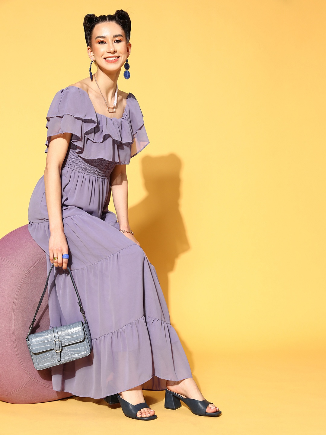 

Athena Elegant Lavender Solid Sundress