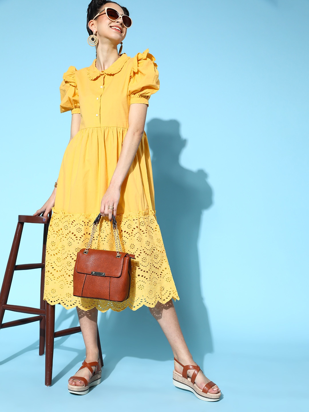 

Athena Bright Yellow Solid Sundress