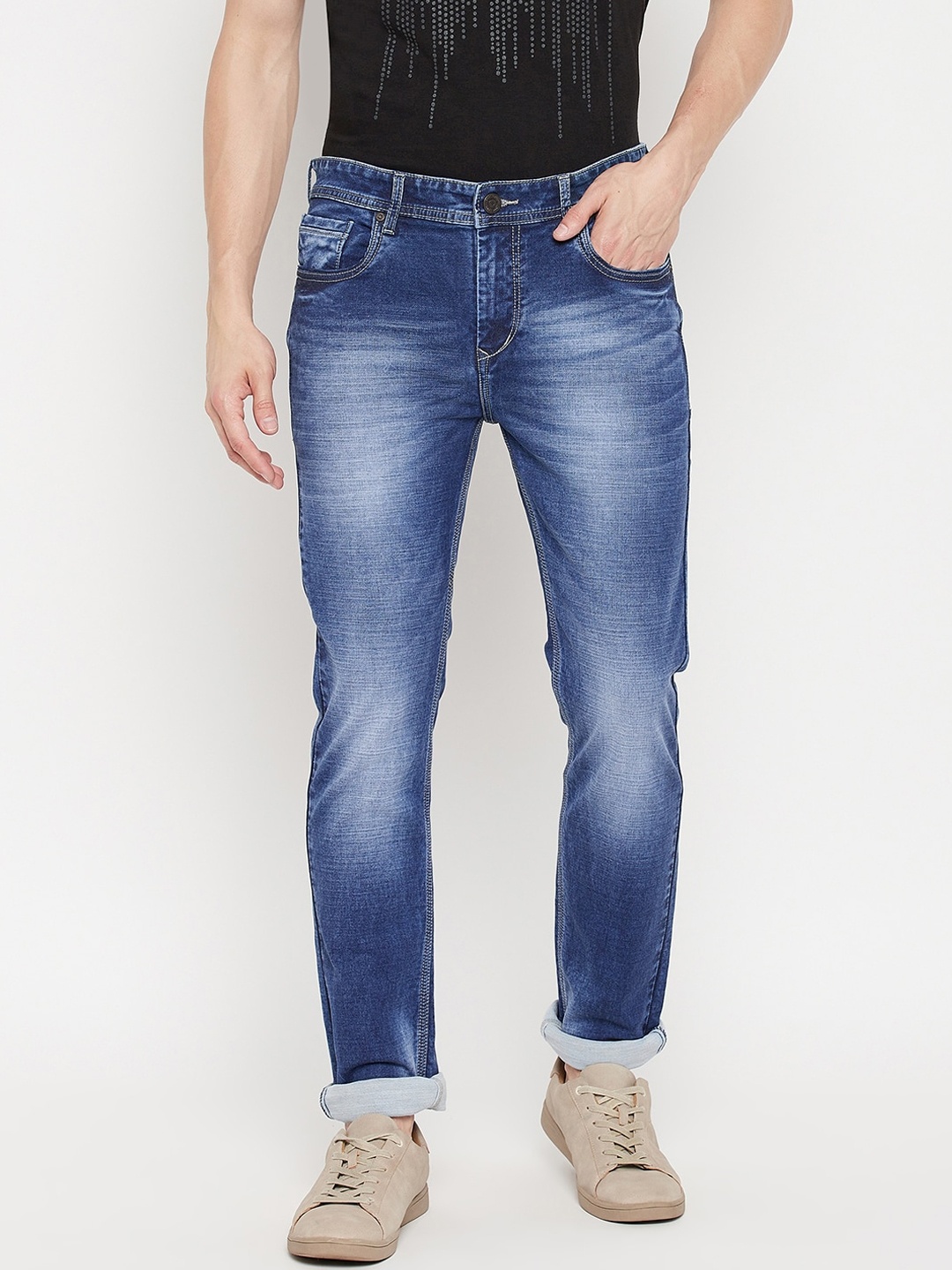 

Duke Men Blue Slim Fit Heavy Fade Stretchable Jeans