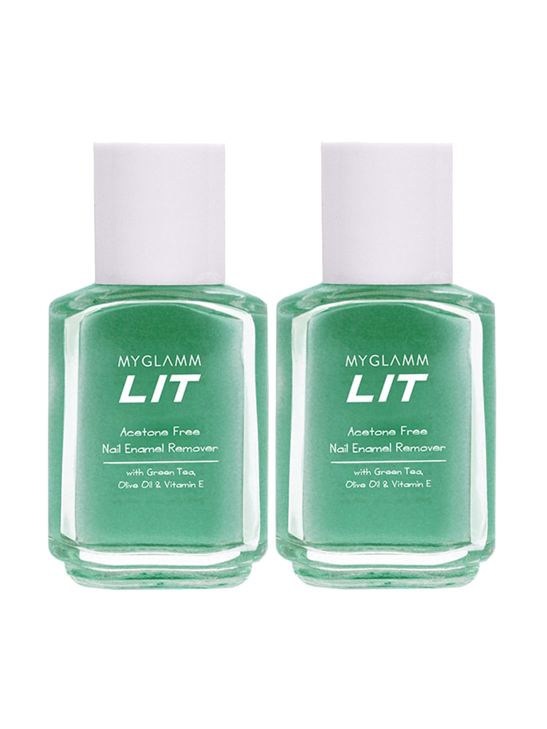 

MyGlamm Set of 2 LIT Nail Enamel Remover 30 ml each, Green