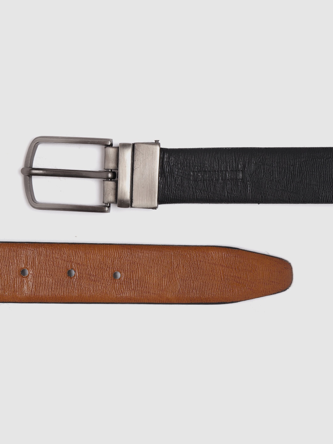 

HIGHLANDER Men Black & Brown Textured Reversible Belt