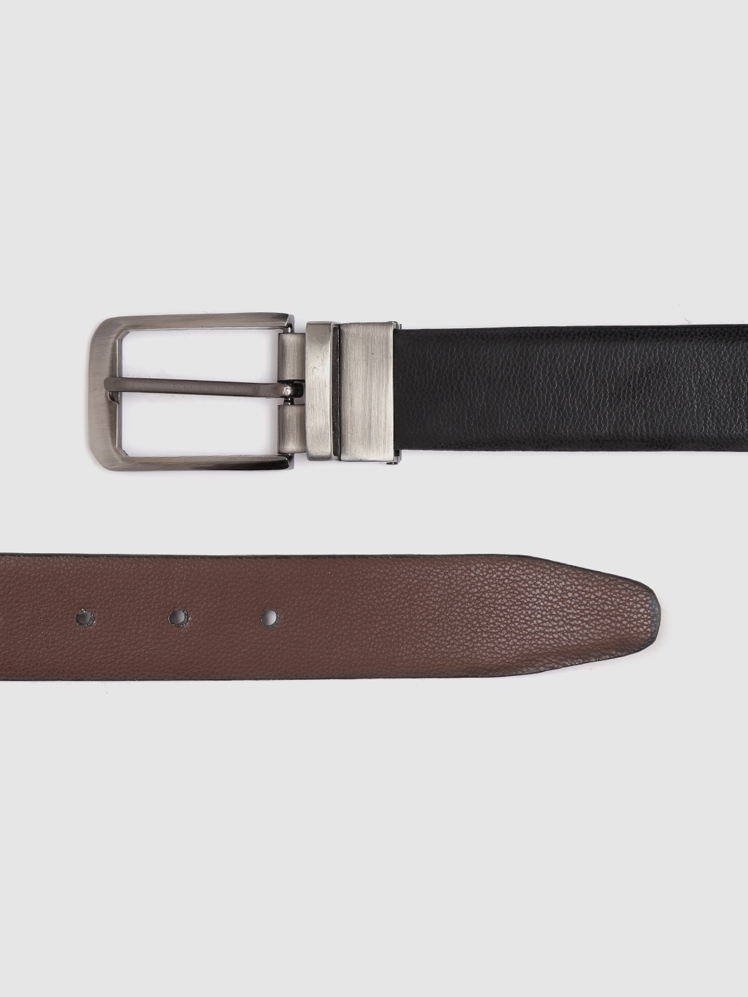 

HIGHLANDER Men Black & Coffee Brown Textured Reversible Belt