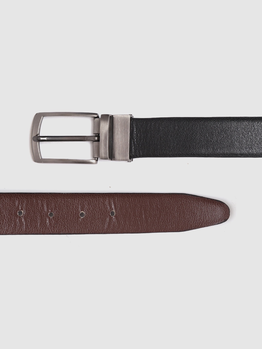 

HIGHLANDER Men Coffee Brown & Black Reversible Formal Belt