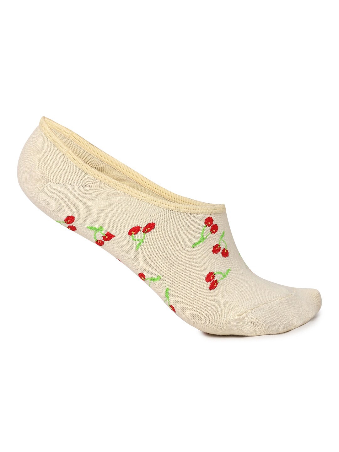 

FOREVER 21 Women Cream-Colored & Red Patterned Shoe Liners