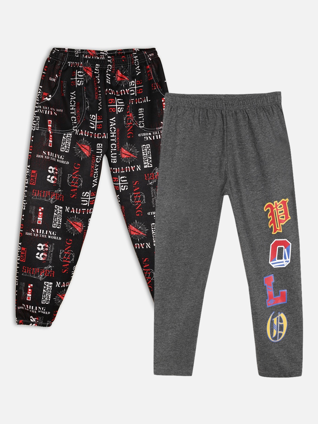 

Fashionable Pack of 2 Boys Printed Track Pants, Multi