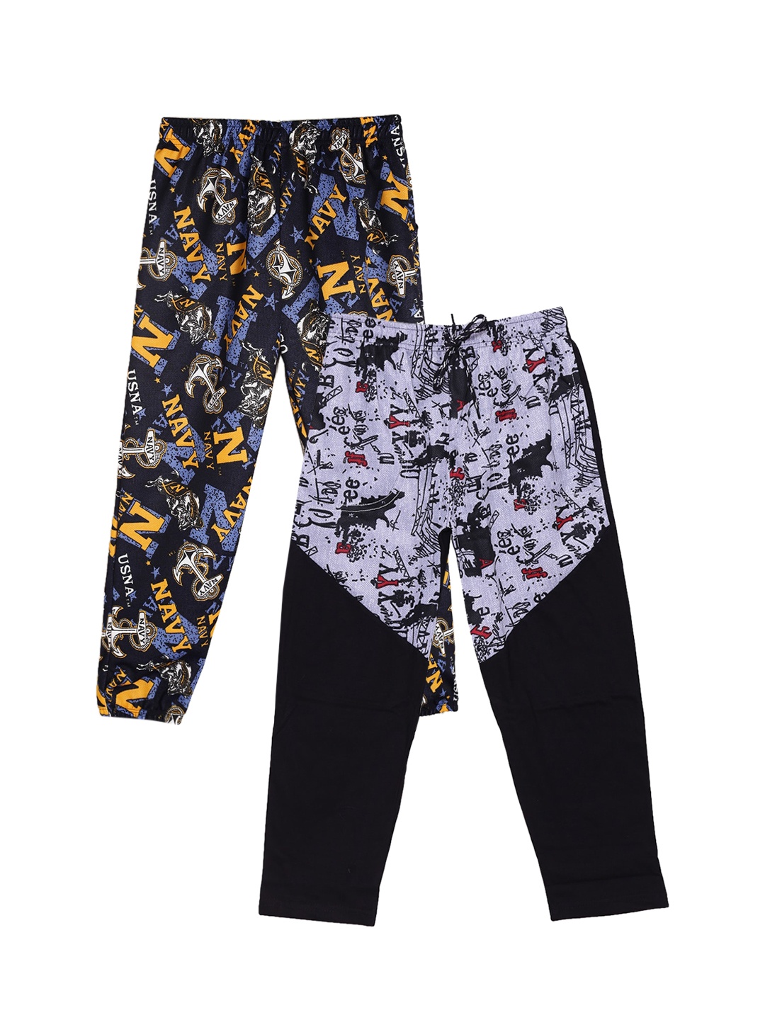 

Fashionable Girls Pack Of 2 Multicolored Printed Regular Track Pants, Multi