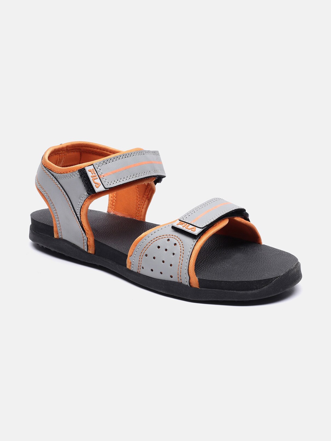 

FILA Men Grey & Orange Comfort Sandals