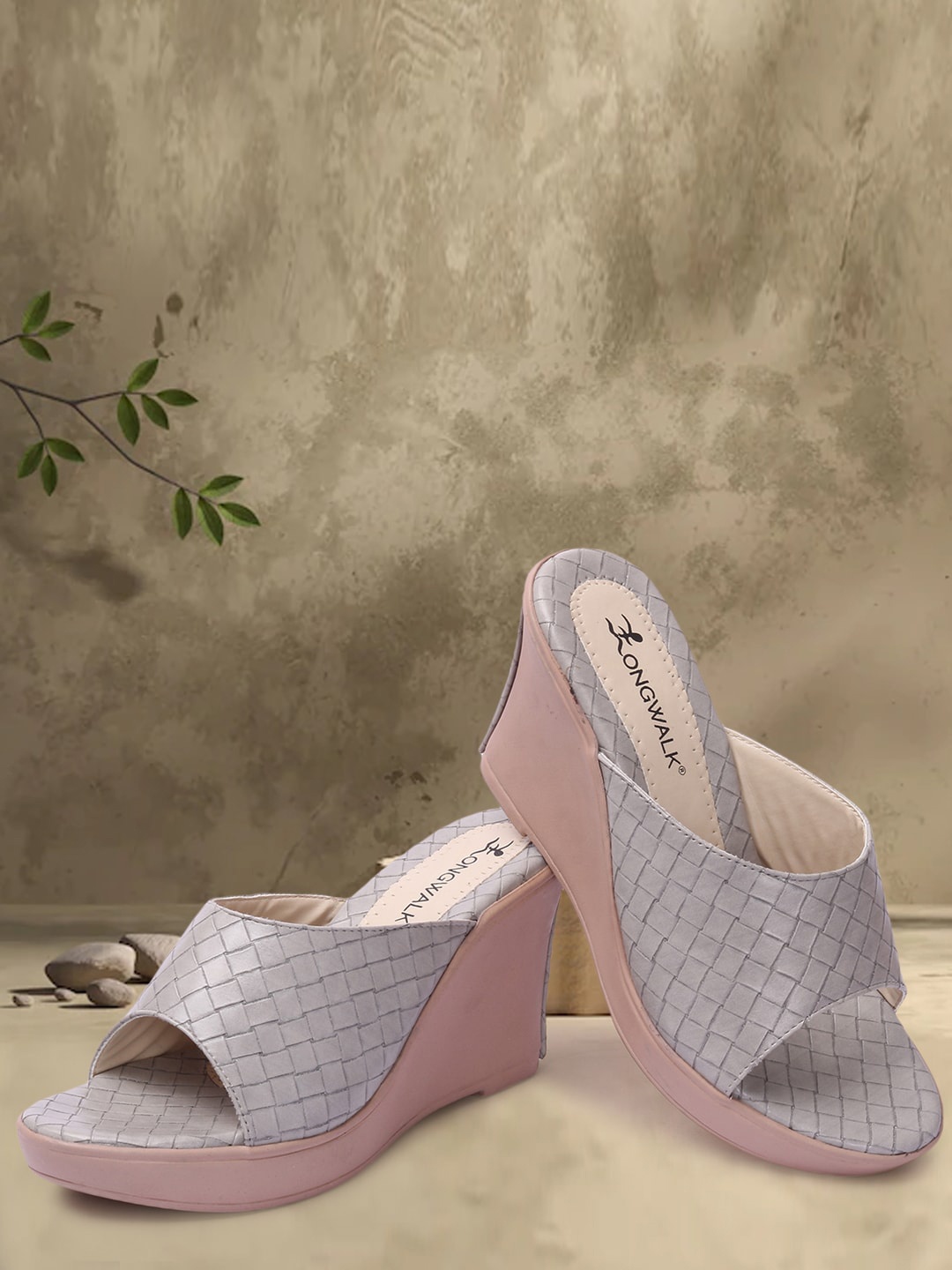 

Longwalk Grey Textured PU Wedge Heels