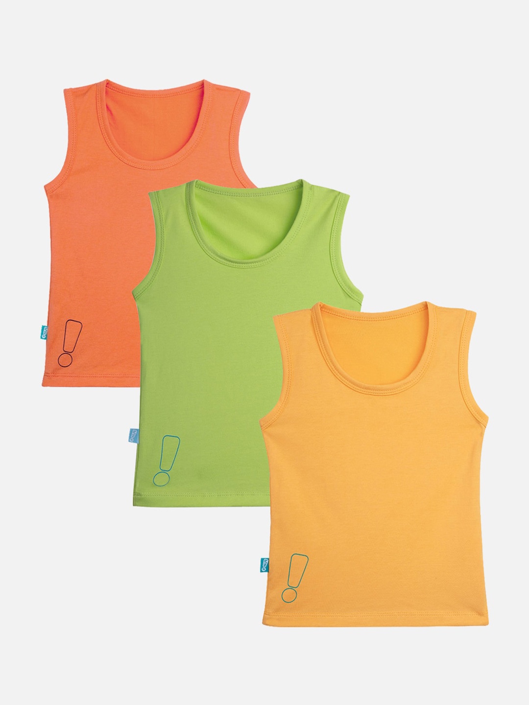 

You Got Plan B Infant Kids Pack of 3 Cotton Innerwear Vests, Orange
