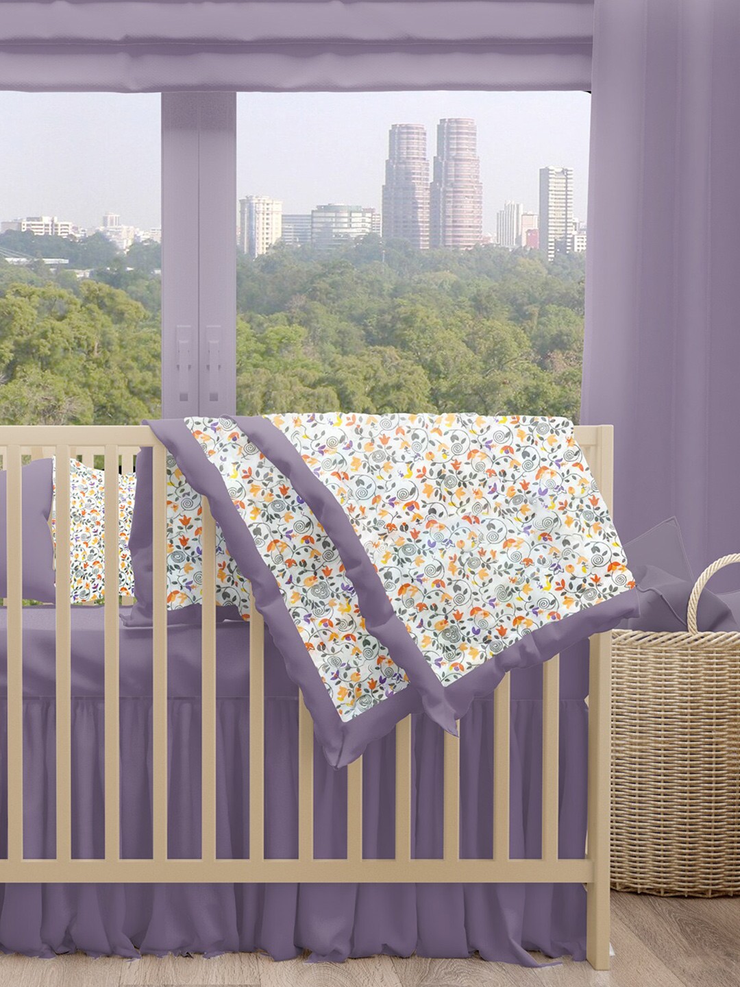 

Moms Home Purple Floral Summer Single Bed Quilt