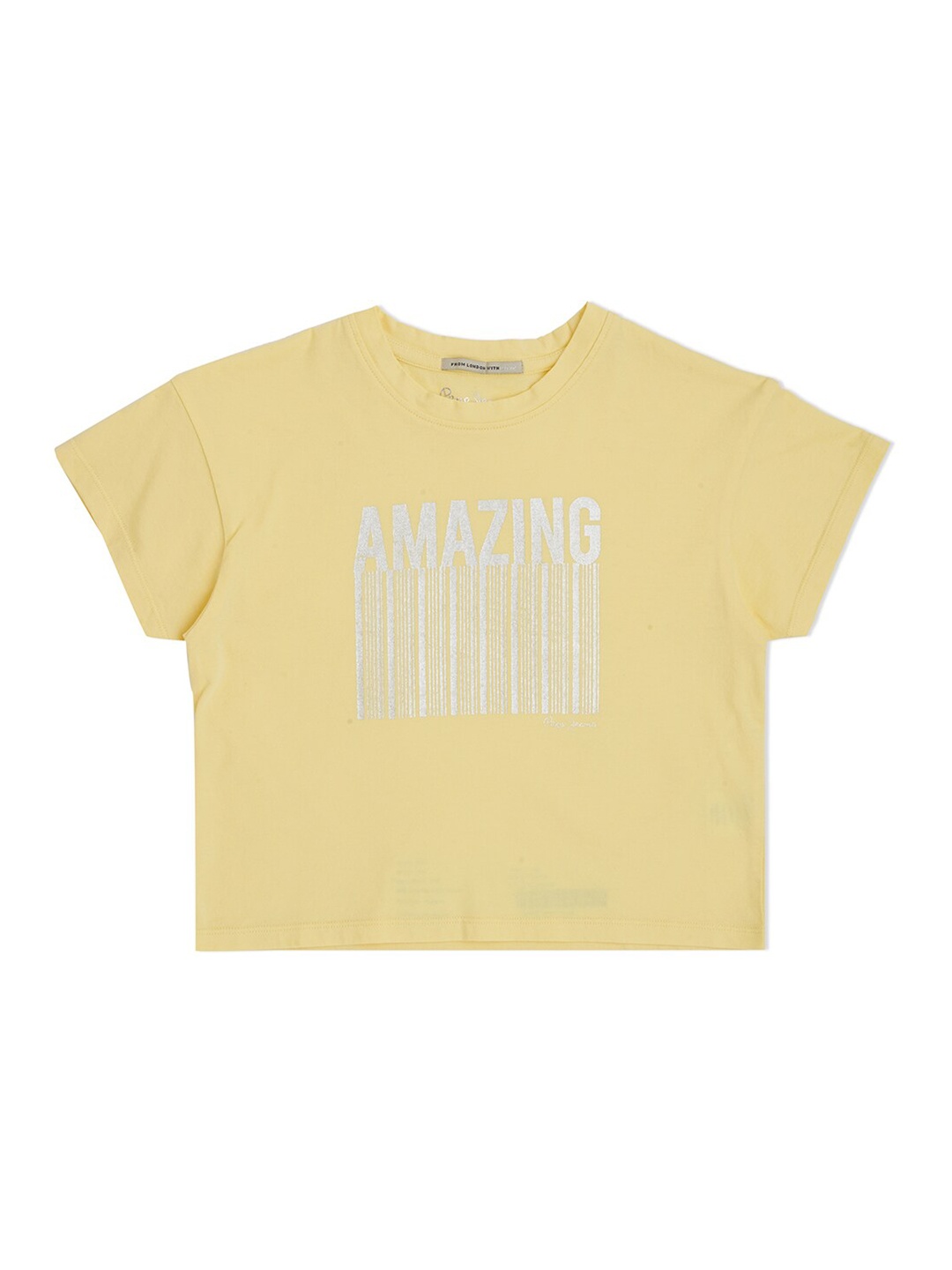 

Pepe Jeans Girls Yellow Typography Printed T-shirt