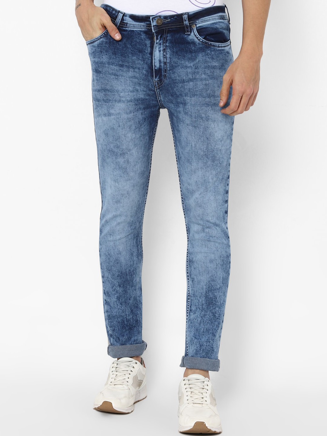 

FOREVER 21 Men Blue Heavy Fade Jeans