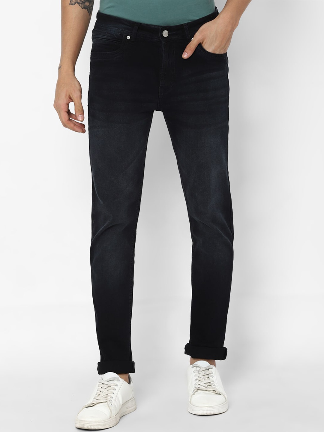 

FOREVER 21 Men Black Light Fade Jeans