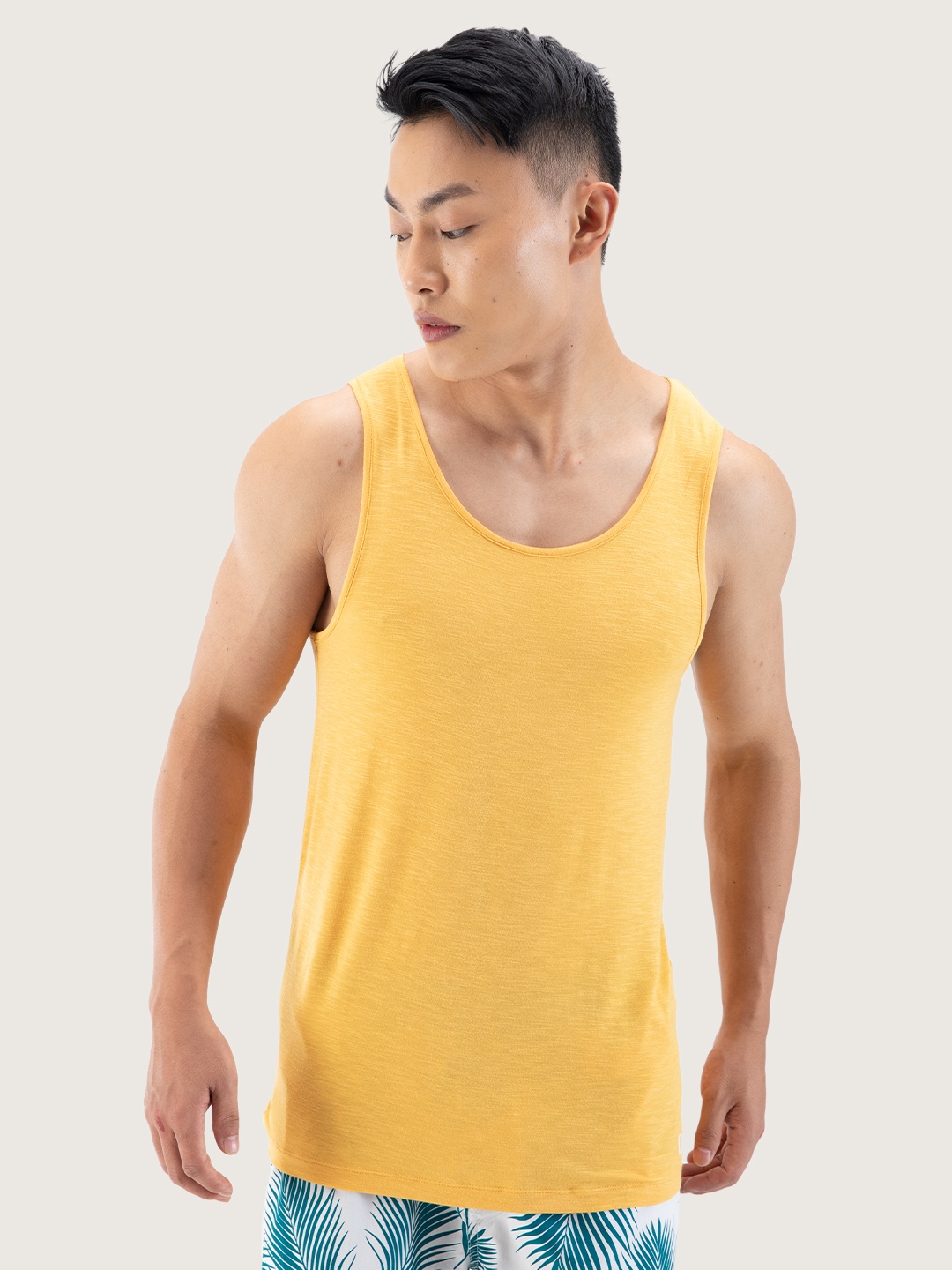 

DAMENSCH Men Anti- Microbial Bamboo Round Neck Vest, Mustard