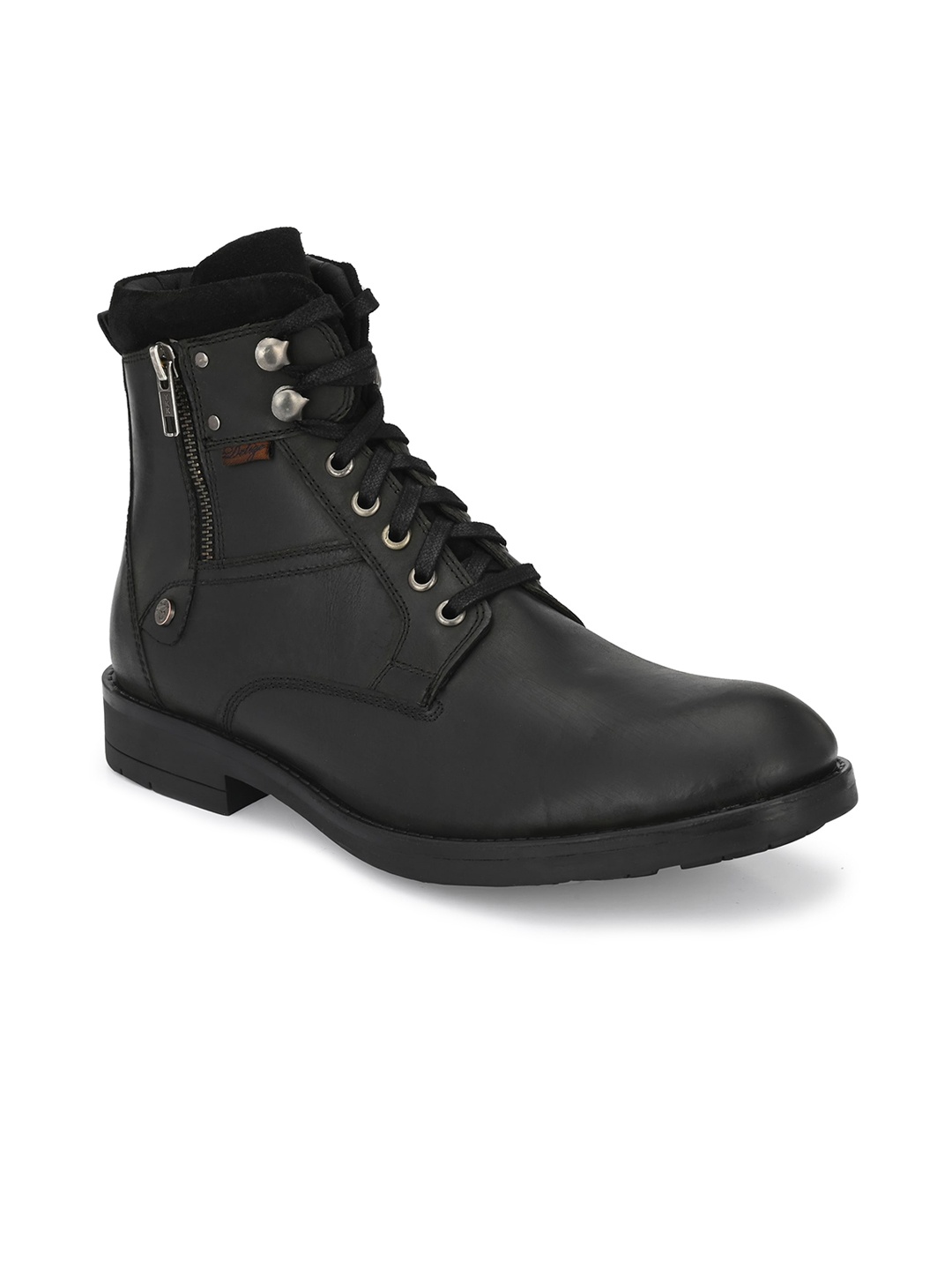 

Delize Men Black Leather Derbys