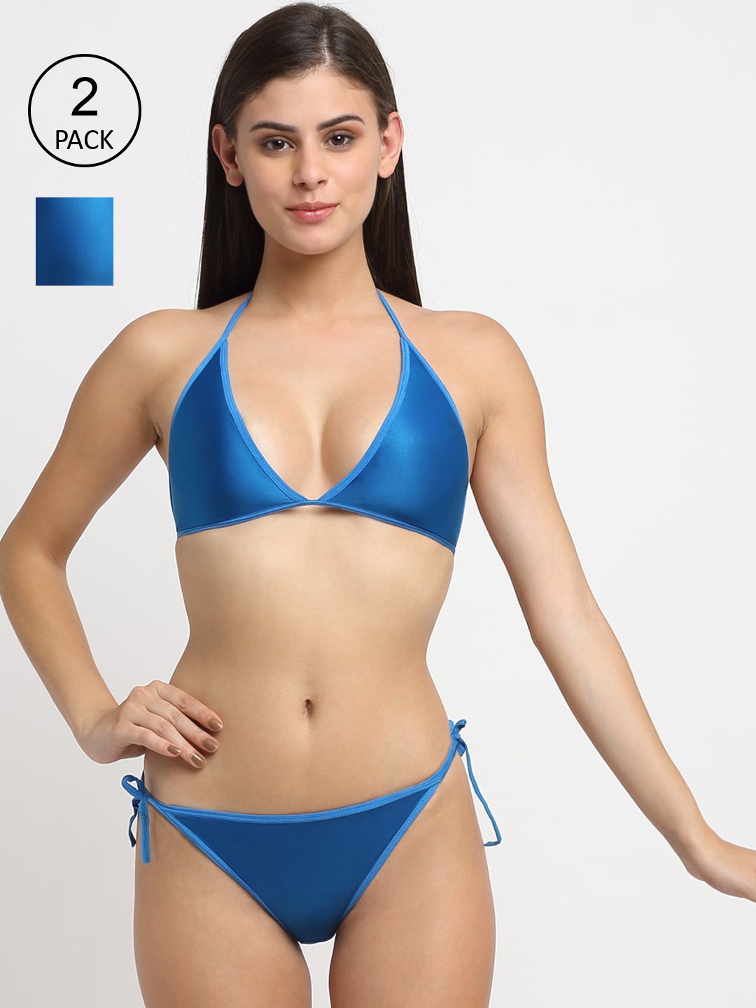 

Friskers Women Pack of 2 Non Padded Lingerie Set, Blue