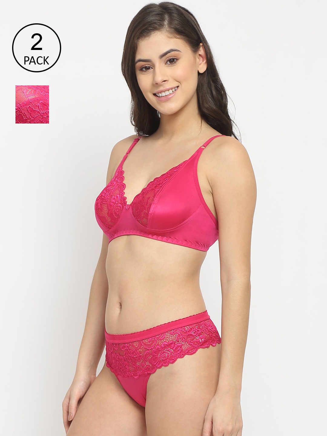 

Friskers Fuchsia Pink Pack of 2 Lingerie Set OD-305-07-310-07-30