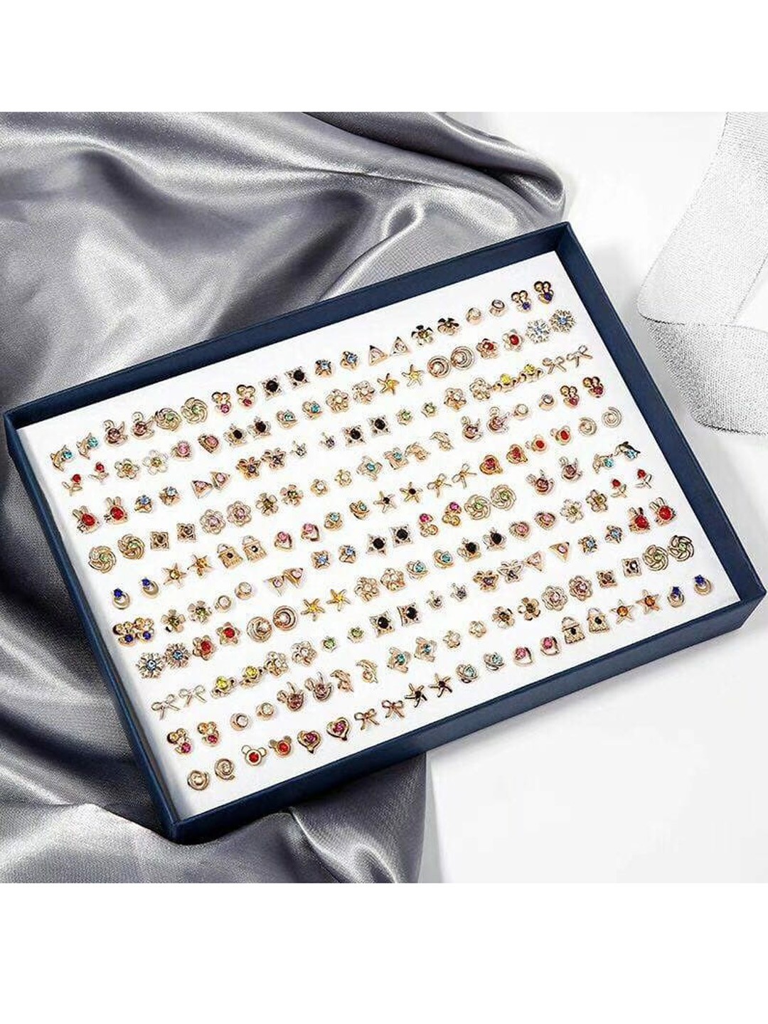 

CHOCOZONE Set Of 100 Multicoloured Contemporary Studs Earrings, Multi